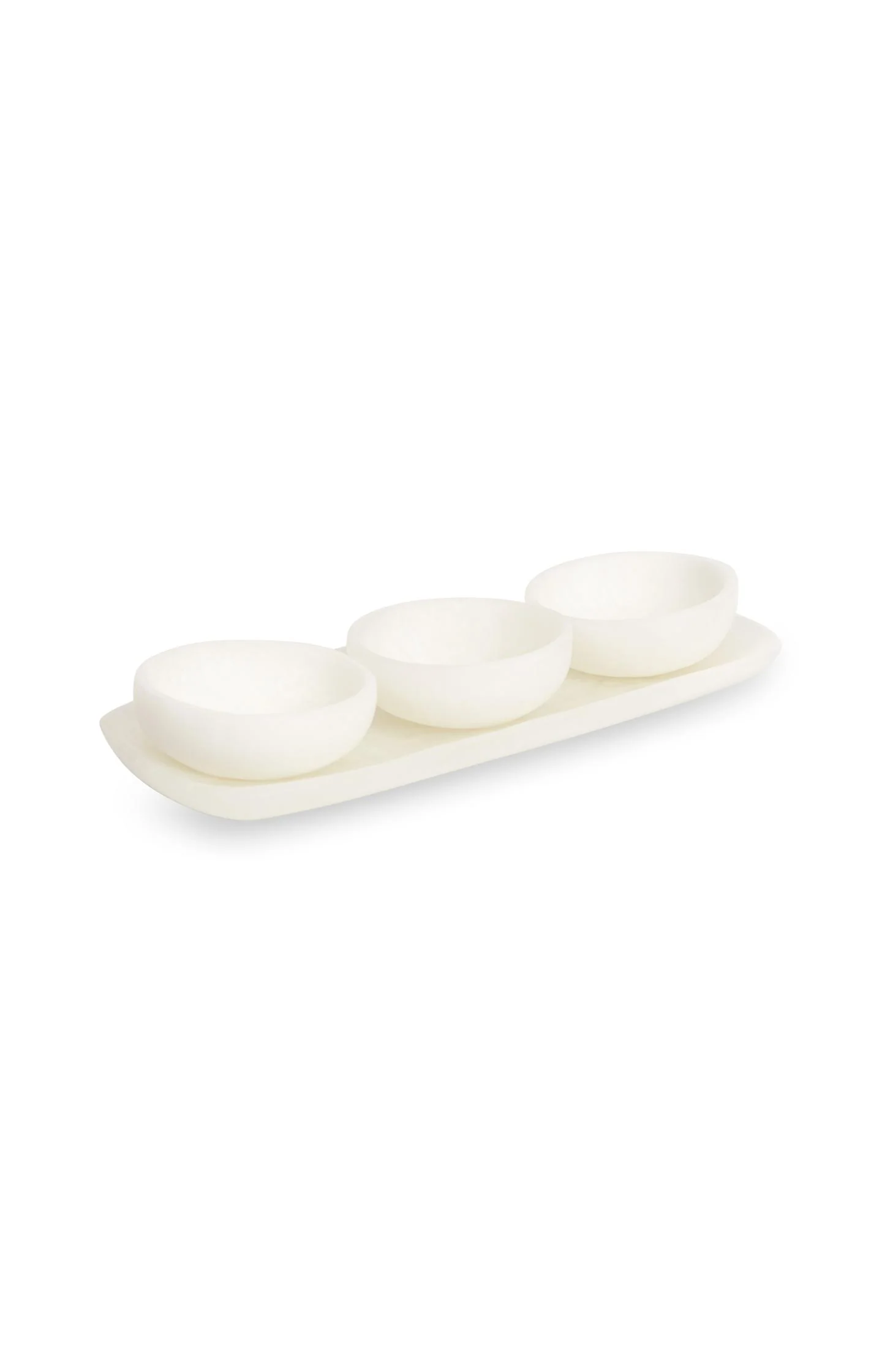 Resin serving tray with 3 bowls