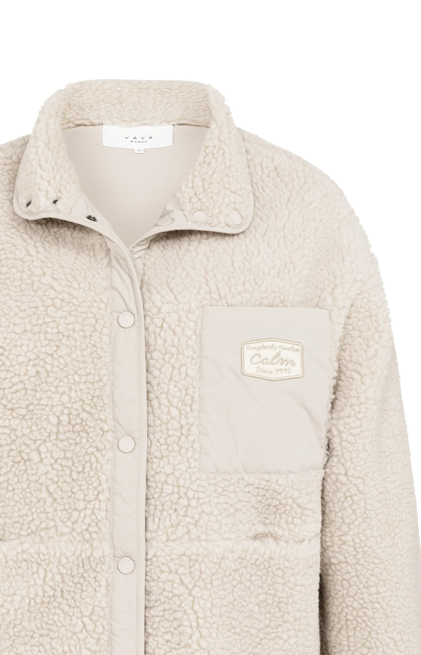 Reversible teddy jacket with nylon chest pocket - Image 11
