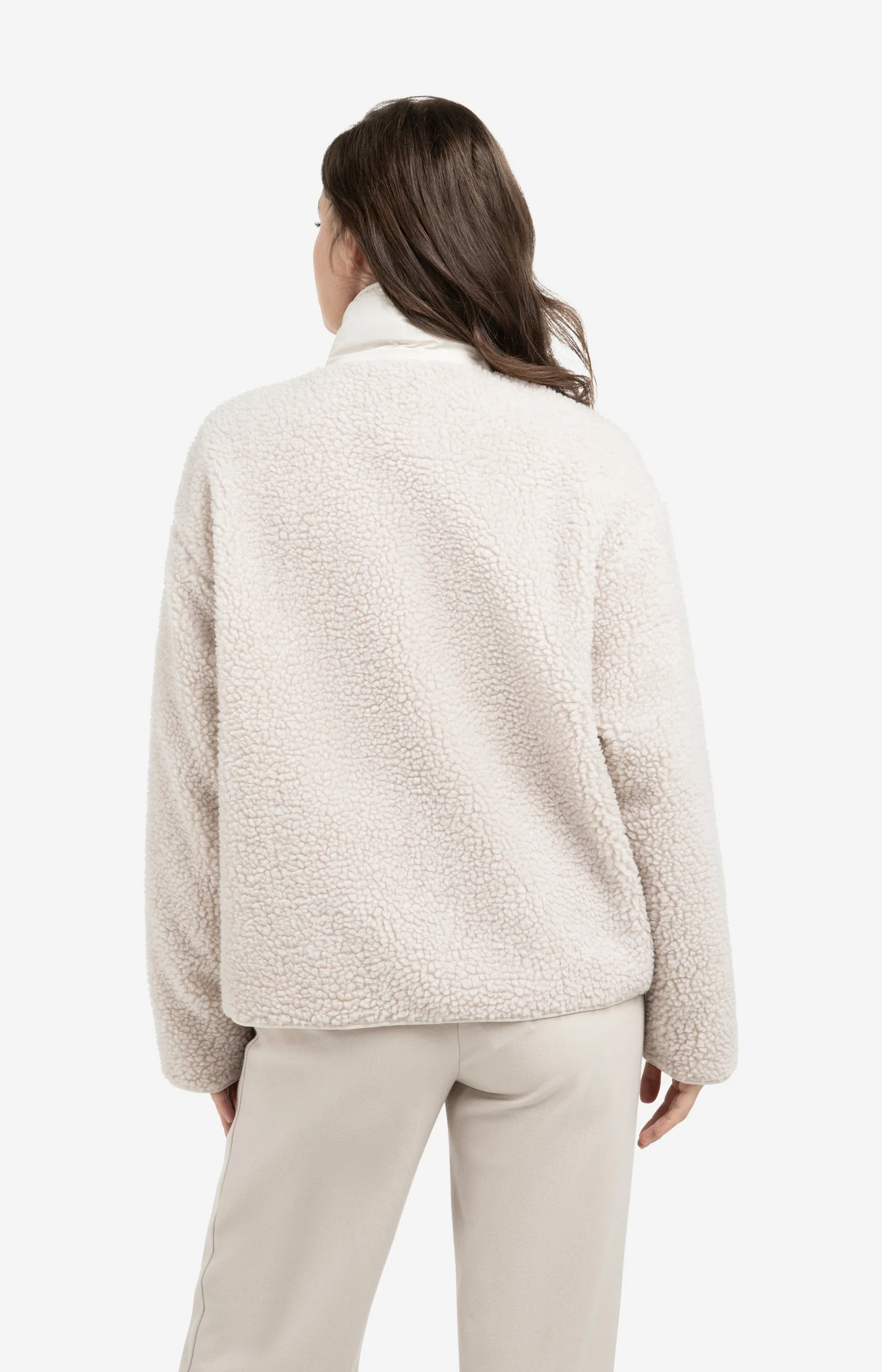 Reversible teddy jacket with nylon chest pocket - Image 5