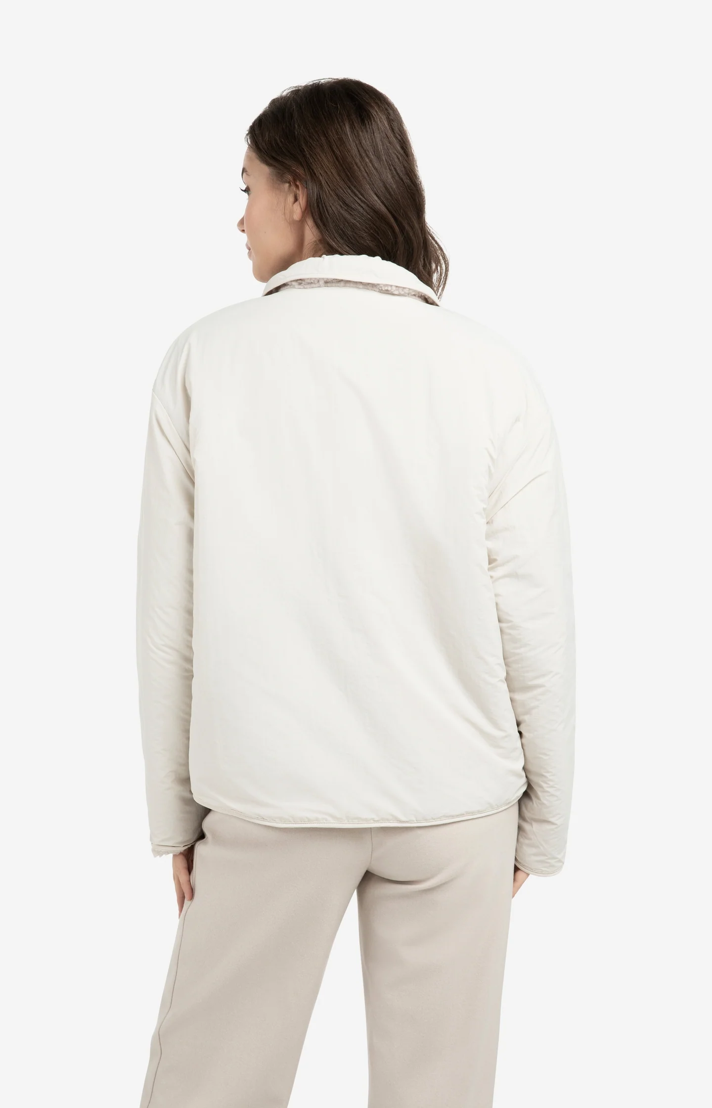 Reversible teddy jacket with nylon chest pocket - Image 6