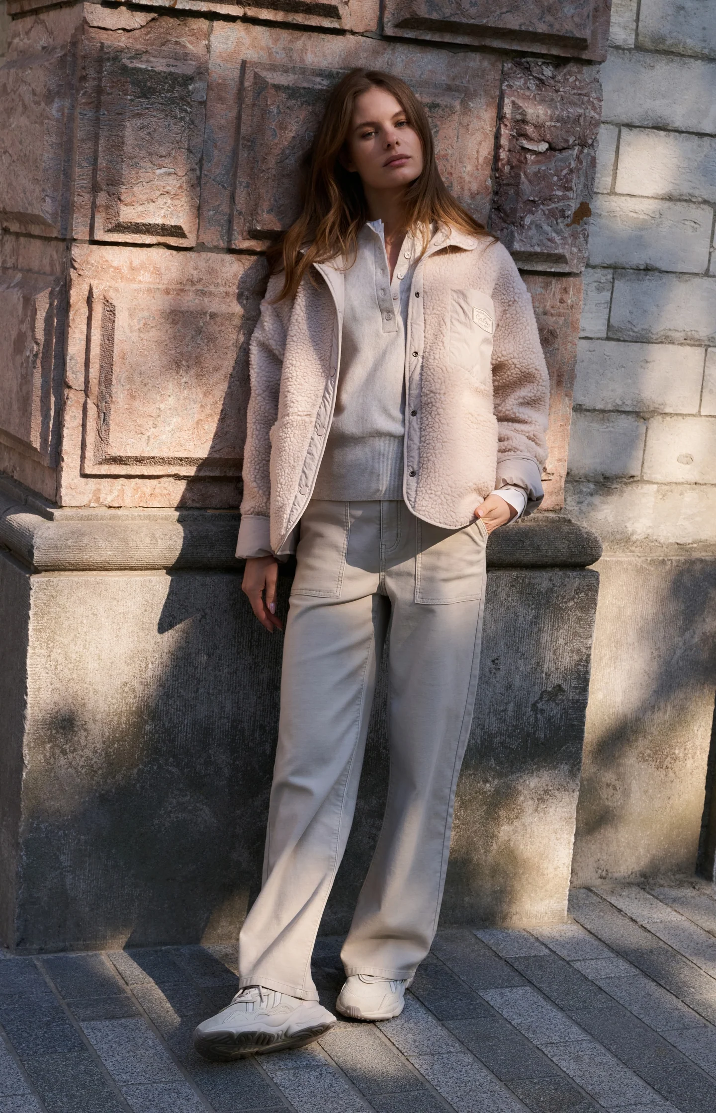 Reversible teddy jacket with nylon chest pocket - Image 9