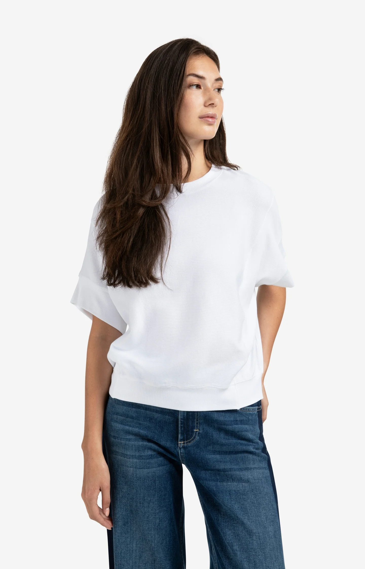 Ribbed jersey top with short sleeves - Image 3