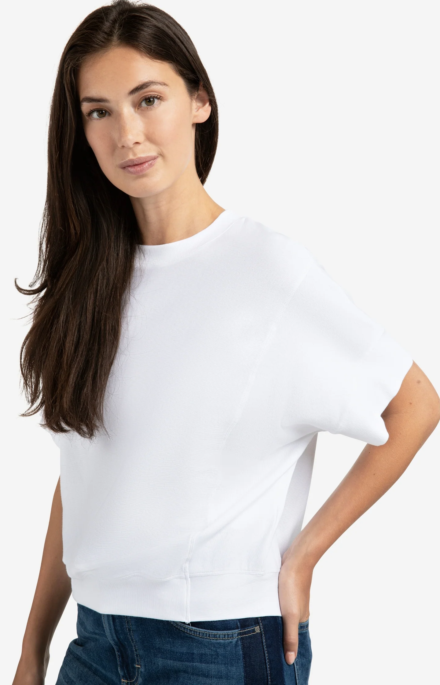 Ribbed jersey top with short sleeves - Image 5