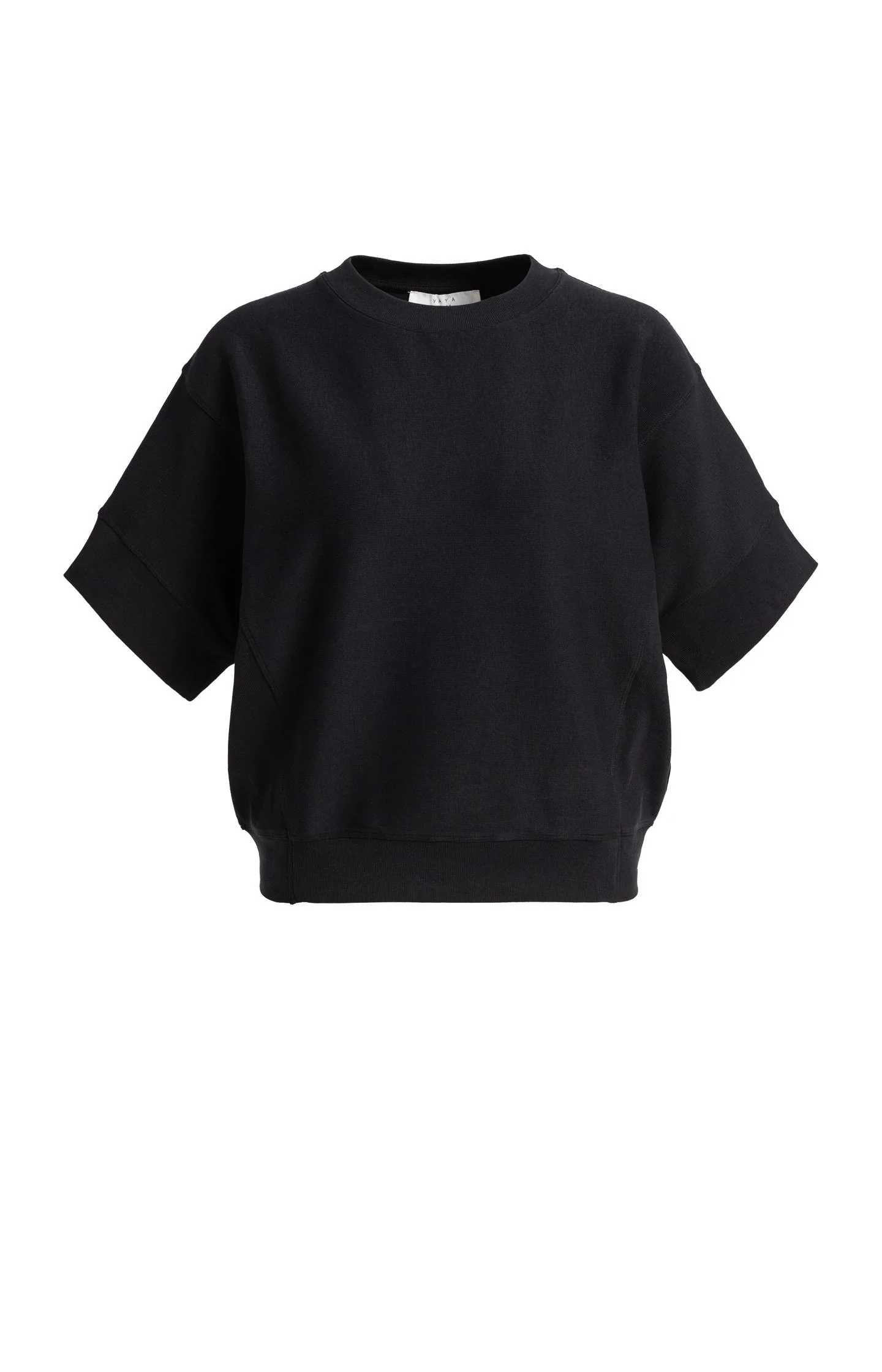 Ribbed jersey top with short sleeves