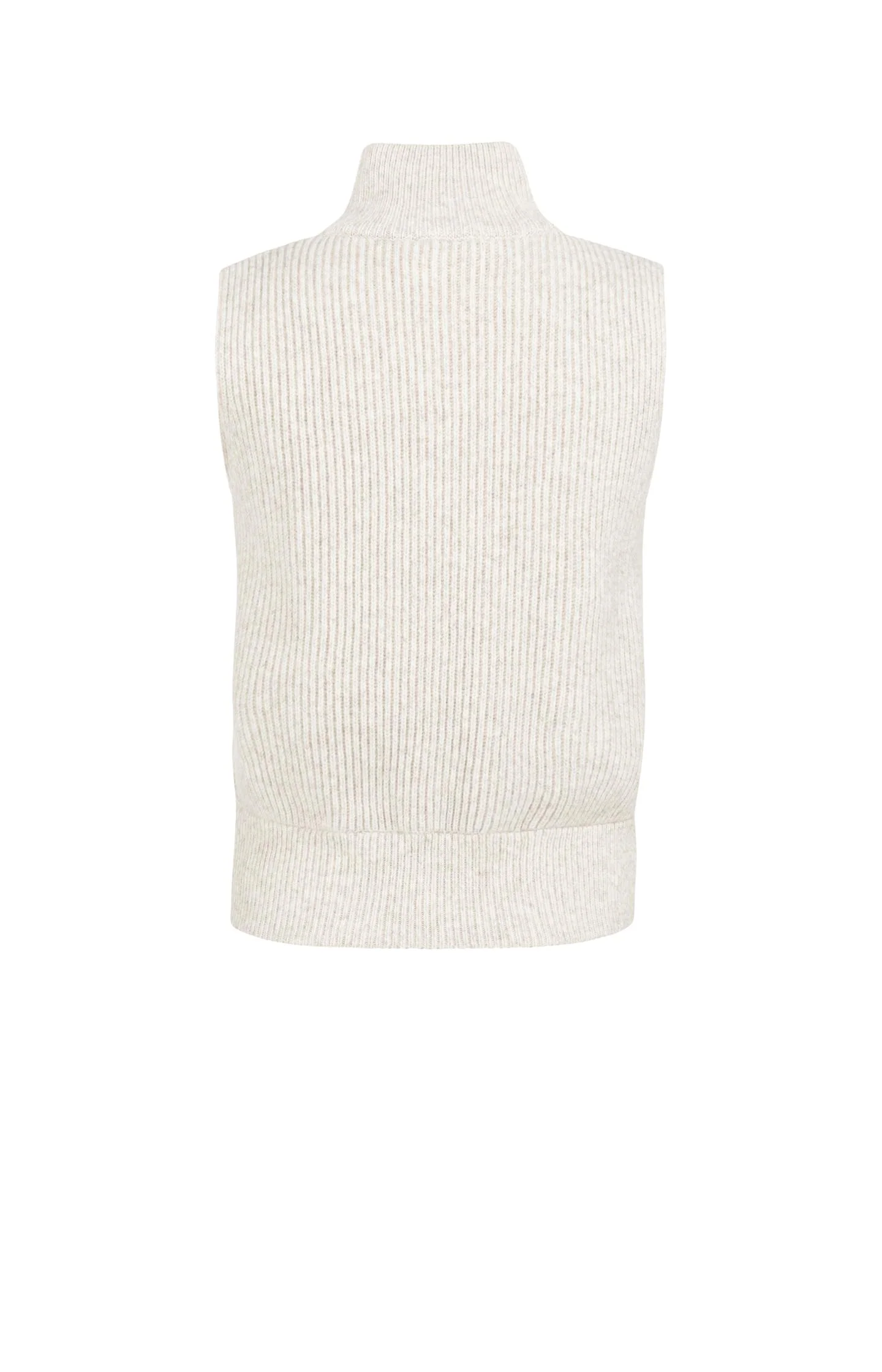 Ribbed knit sleeveless vest with high neck and zipper - Image 7