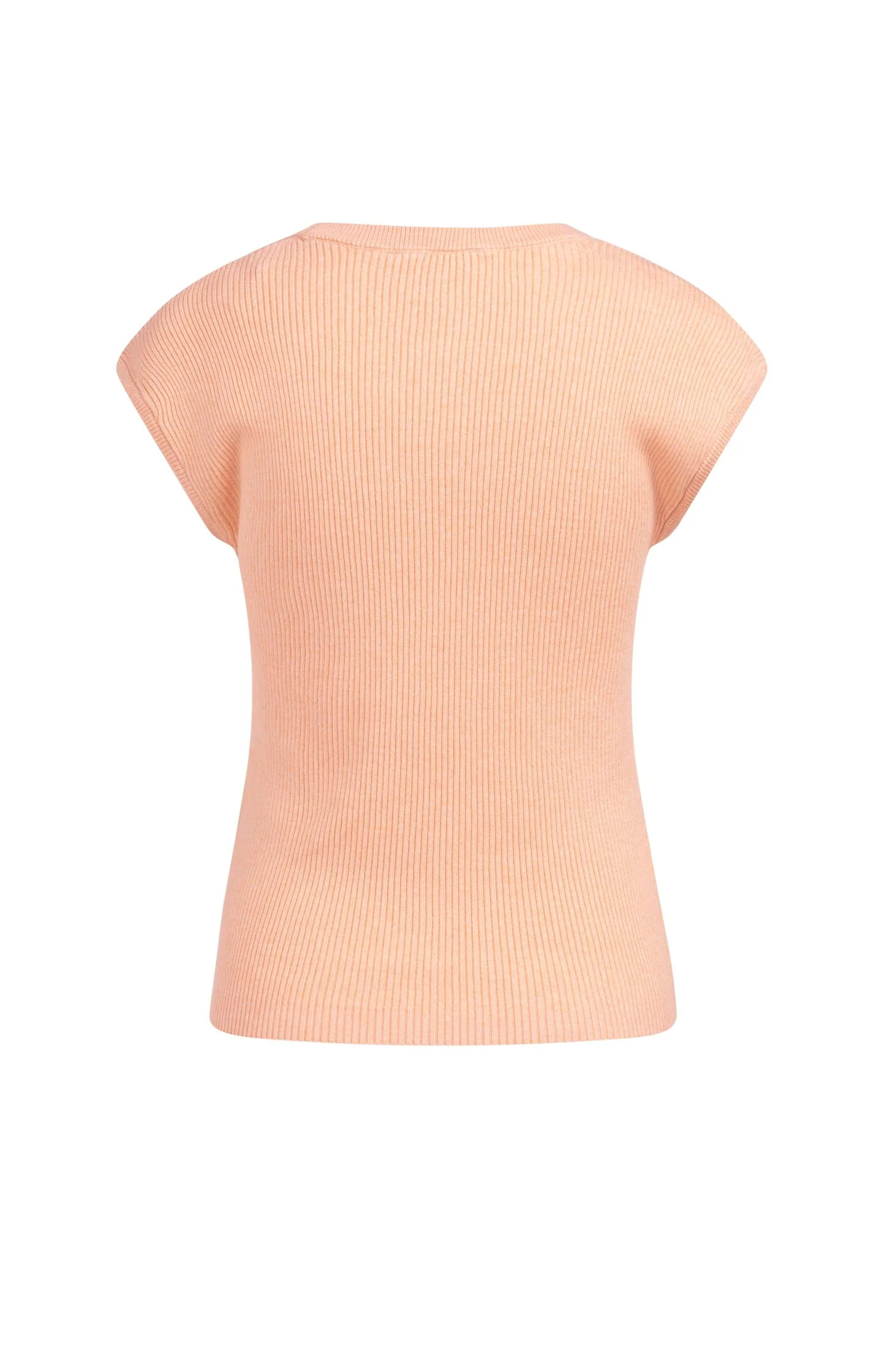 Ribbed knit top with deep round neckline - Image 6