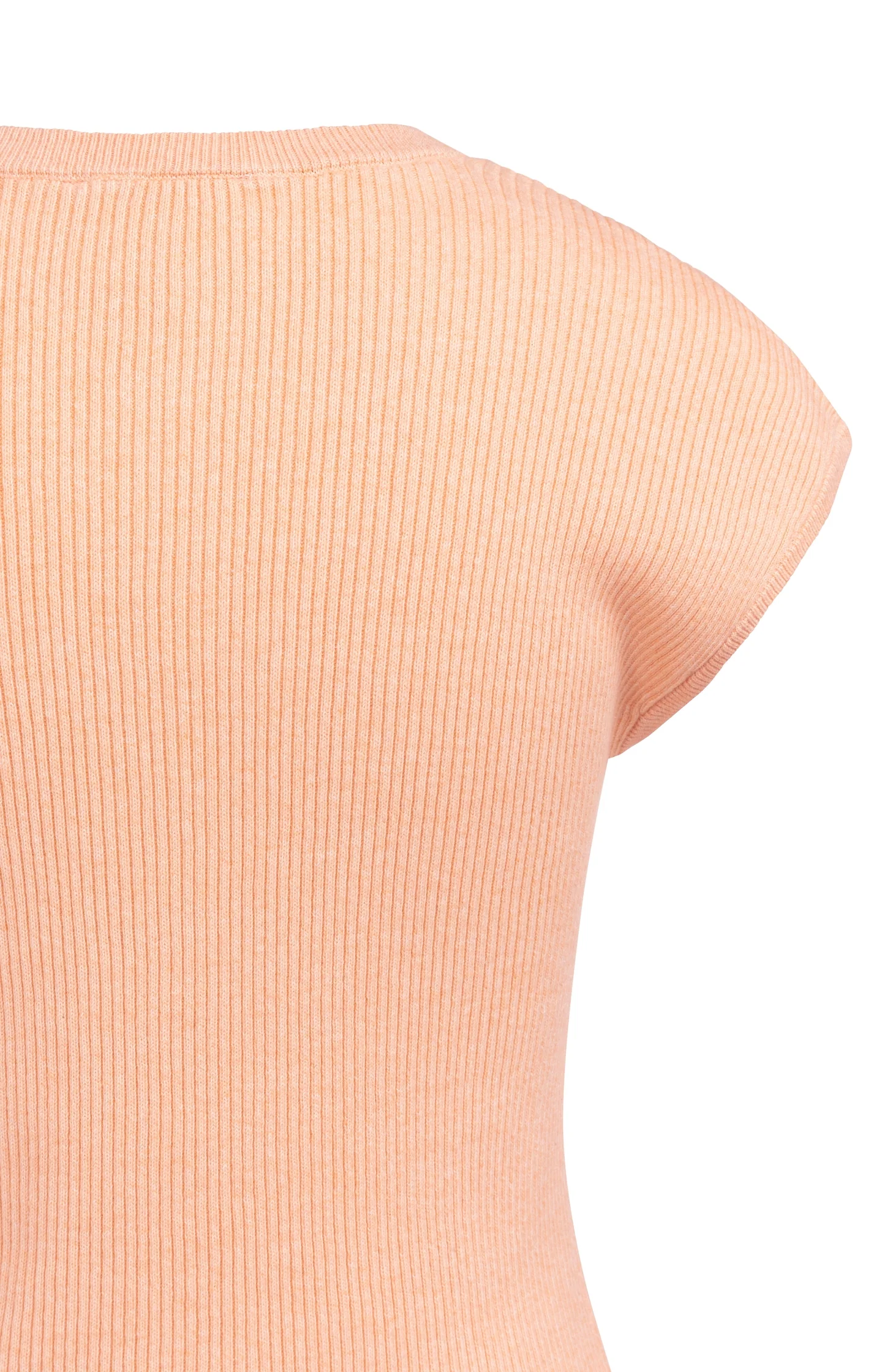 Ribbed knit top with deep round neckline - Image 7