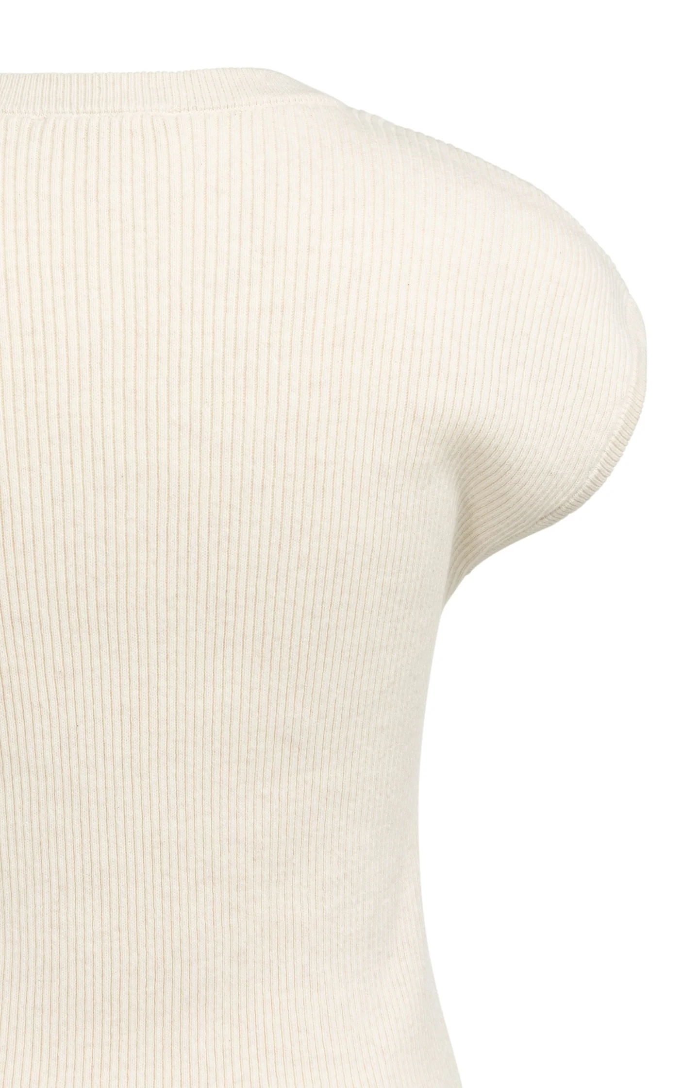 Ribbed knit top with deep round neckline - Image 7