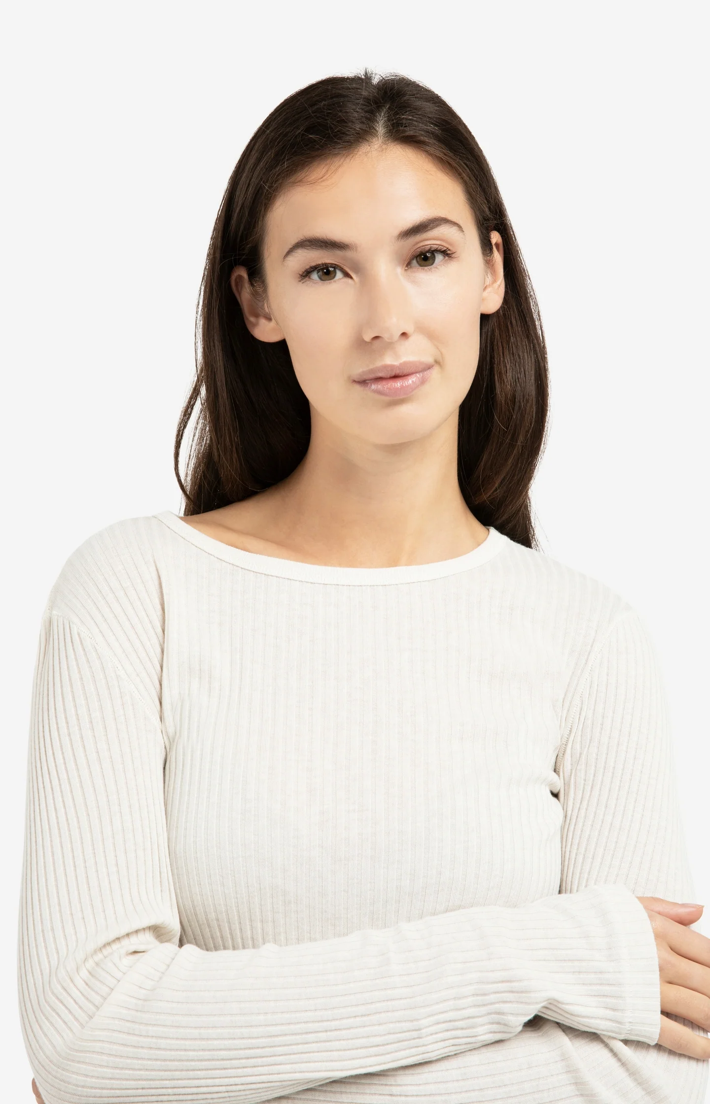 Ribbed long sleeve shirt with round neckline - Image 6