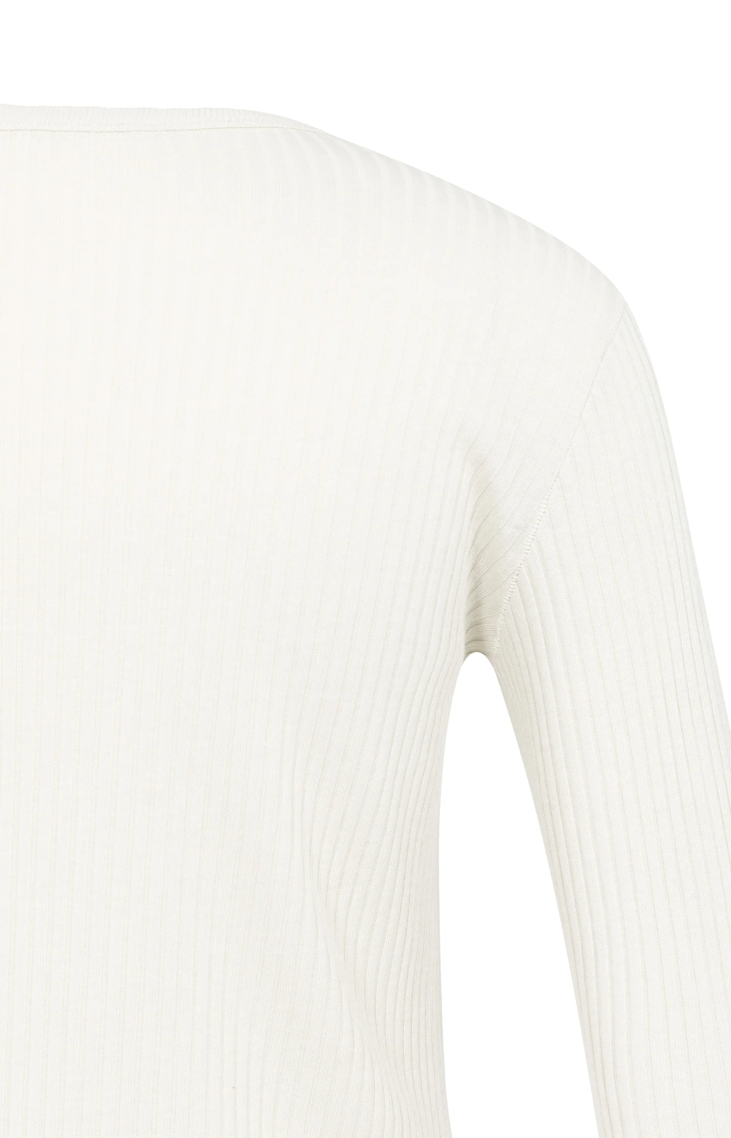 Ribbed long sleeve shirt with round neckline - Image 9