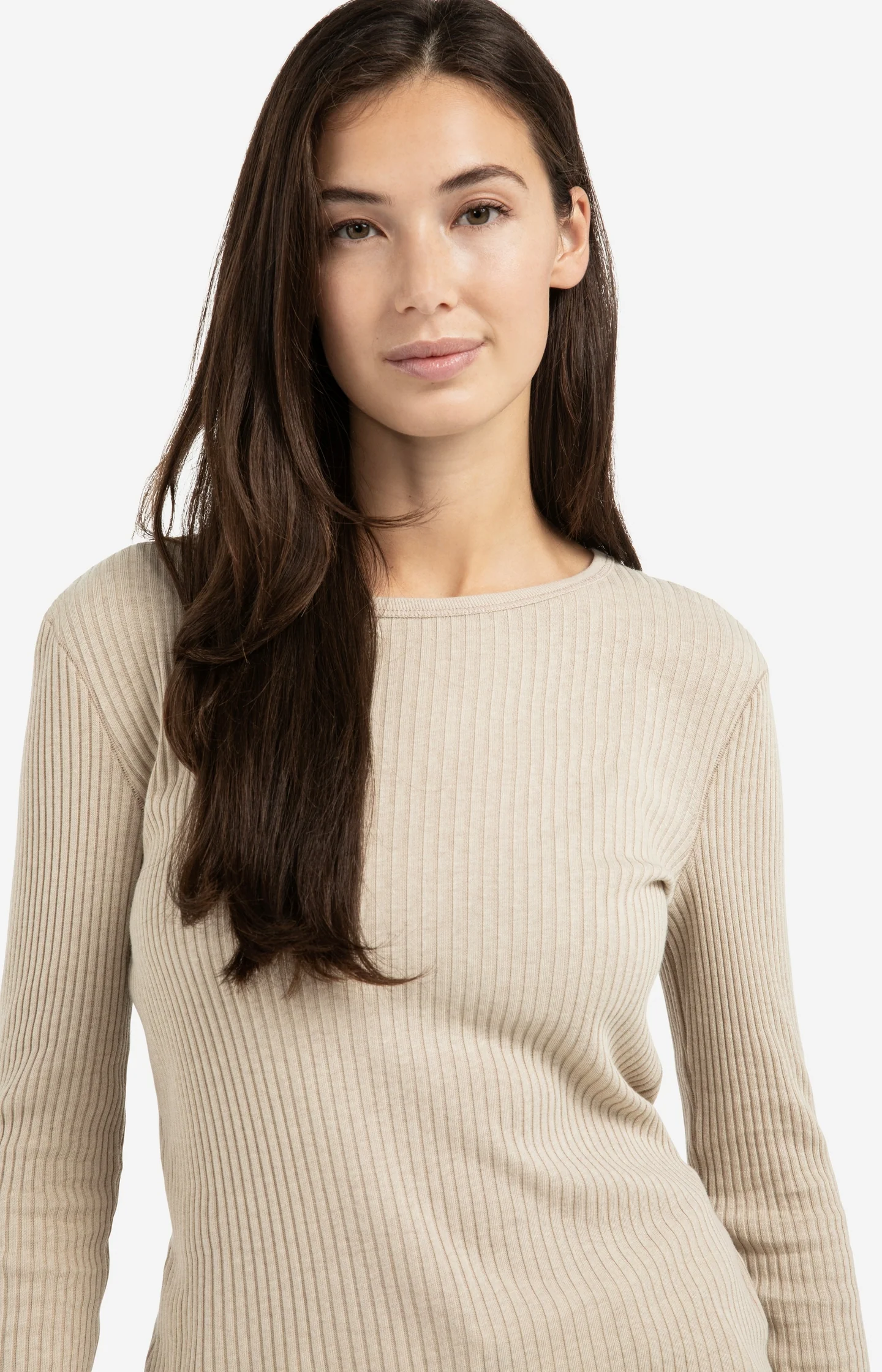 Ribbed long sleeve shirt with round neckline - Image 5