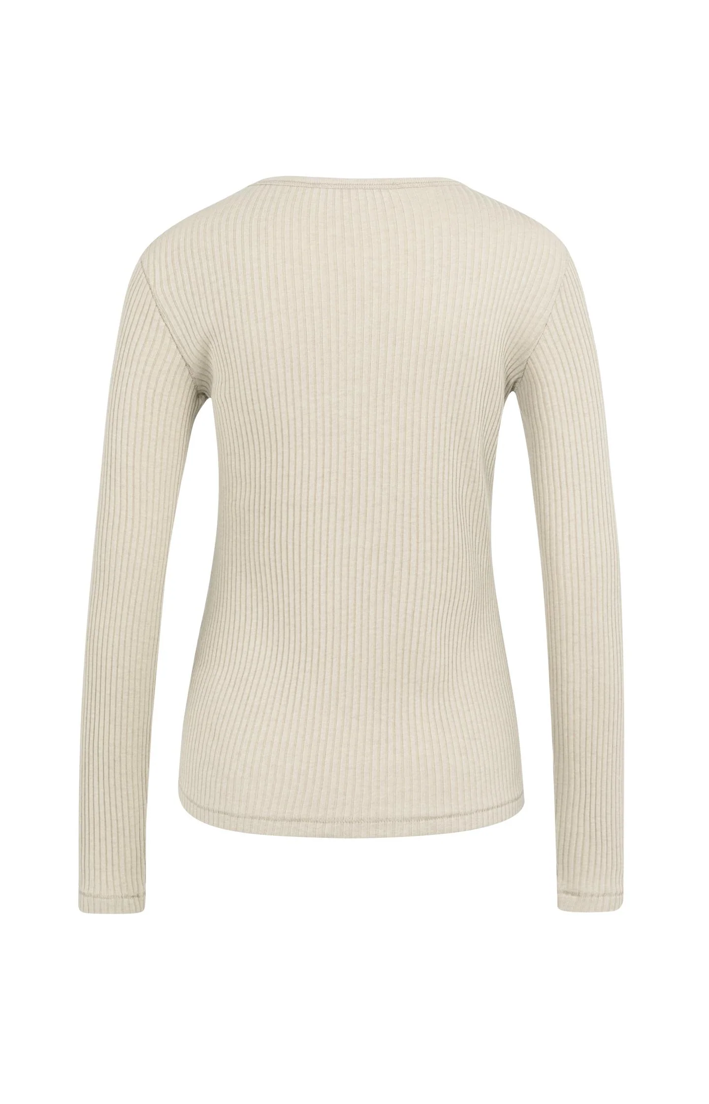 Ribbed long sleeve shirt with round neckline - Image 7