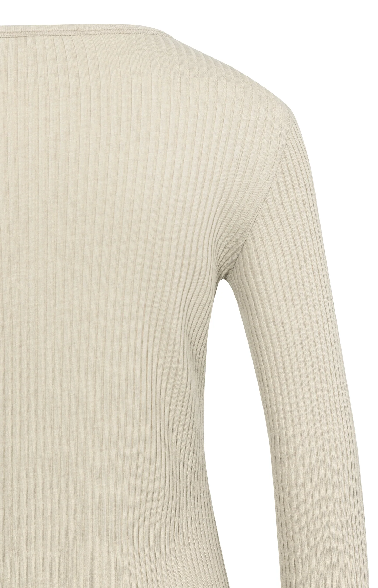 Ribbed long sleeve shirt with round neckline - Image 8
