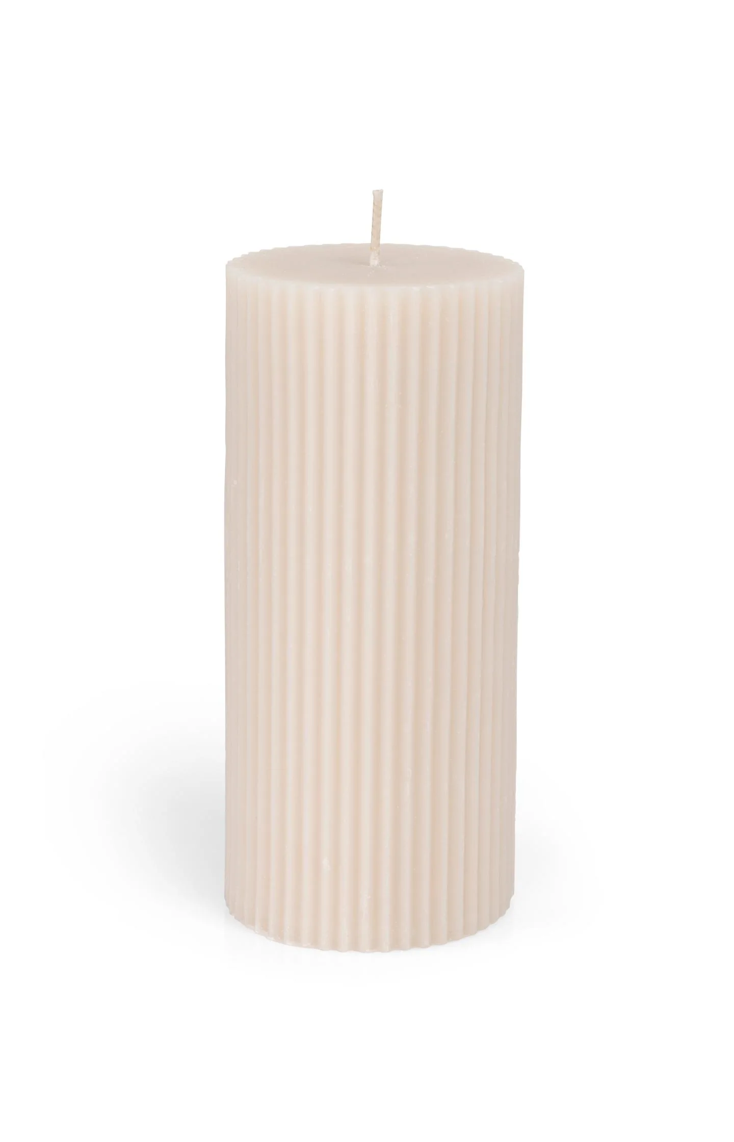 Ribbed pillar candle - large