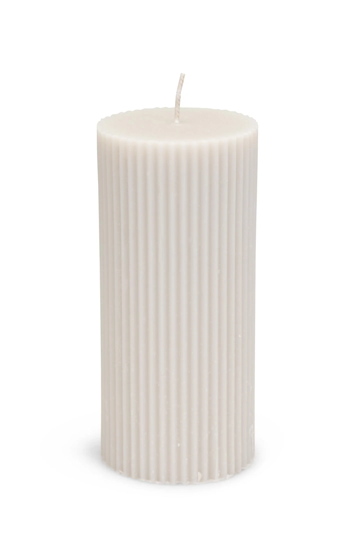 Ribbed pillar candle - large