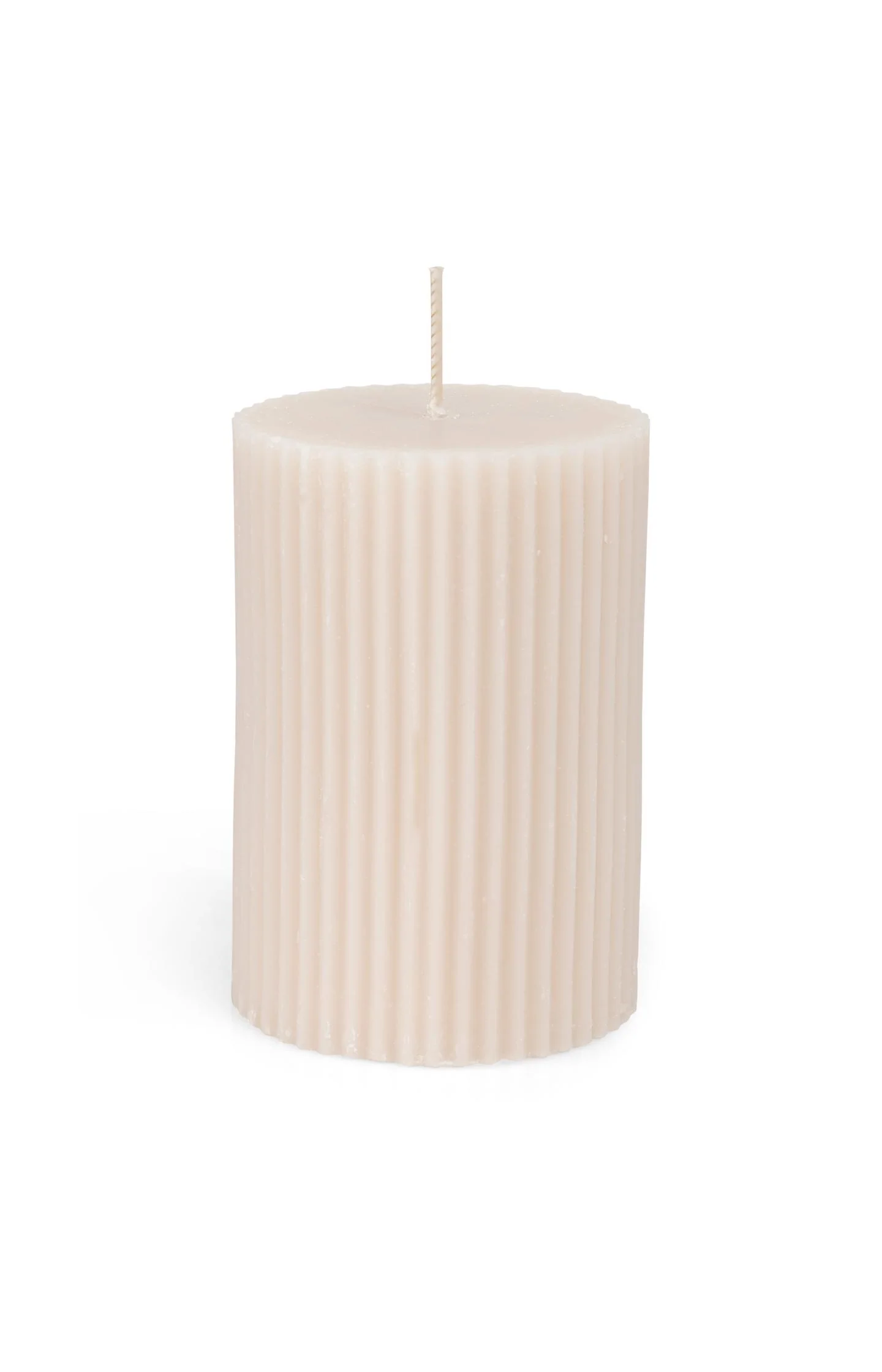 Ribbed pillar candle - small