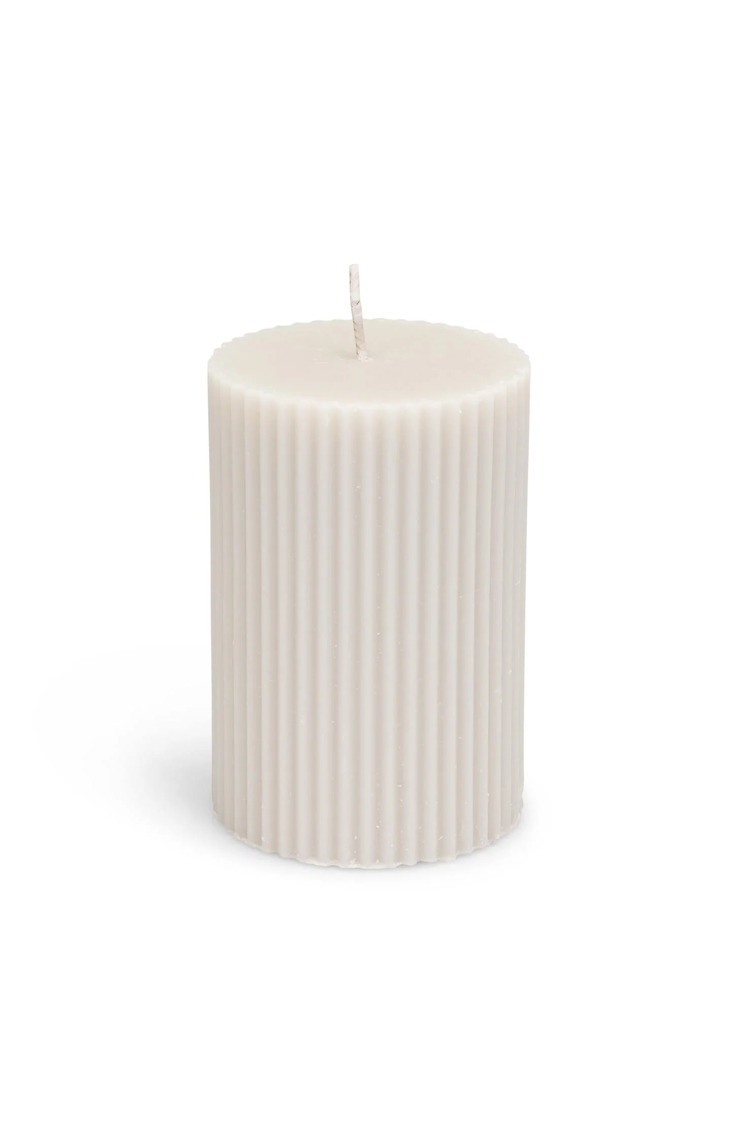 Ribbed pillar candle - small