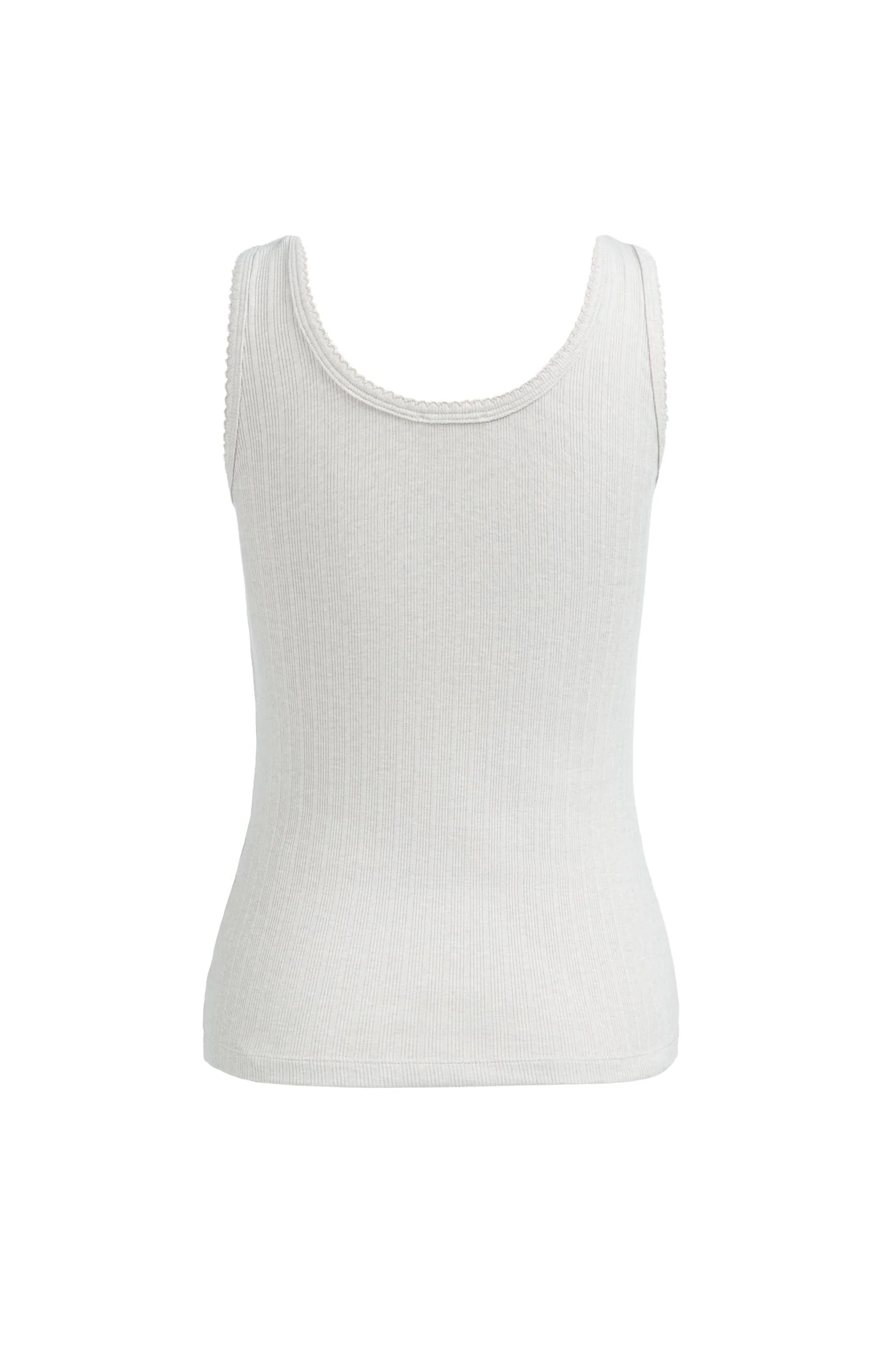 Ribbed singlet with delicate scalloped edge - Image 6