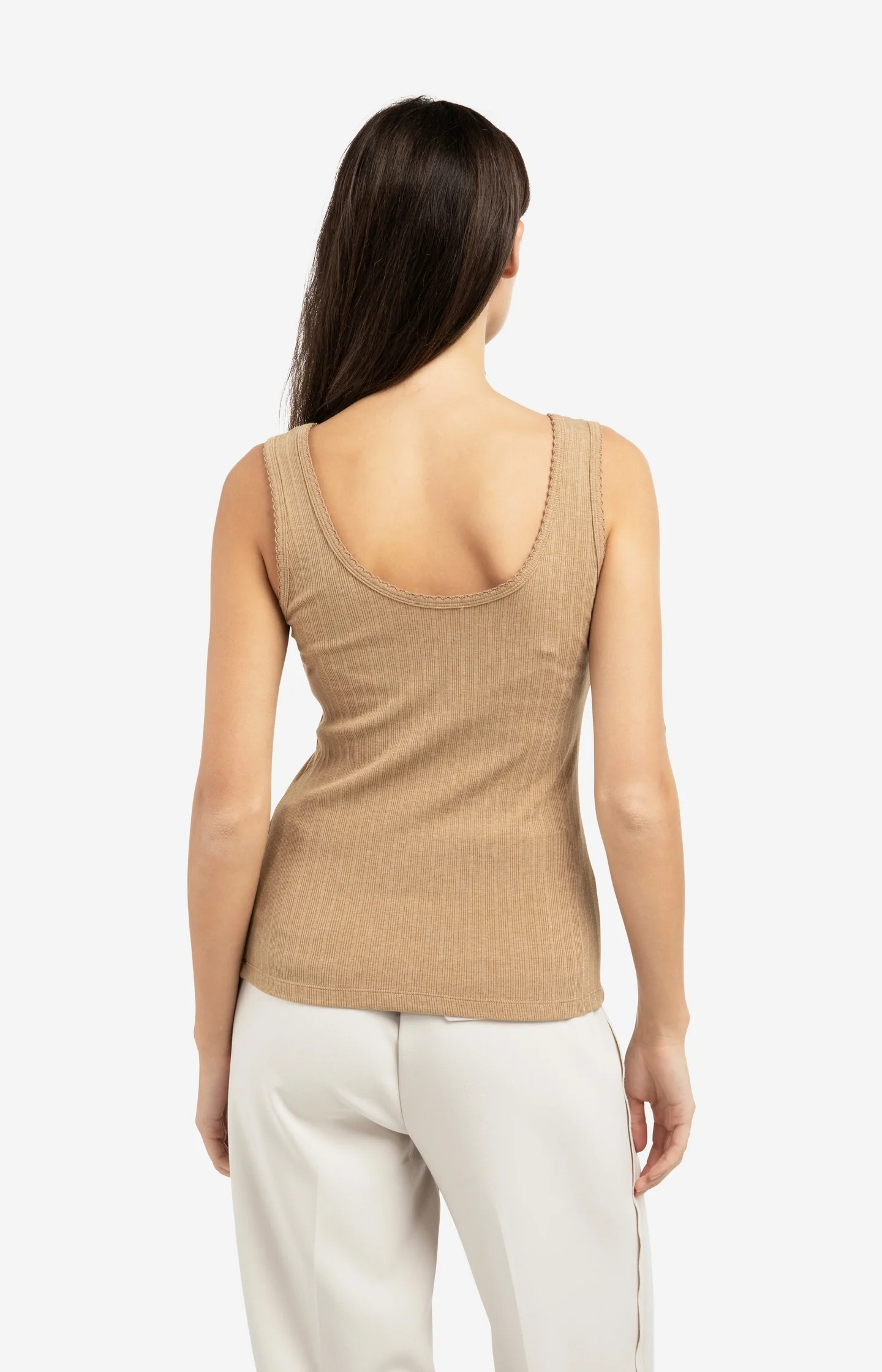 Ribbed singlet with delicate scalloped edge - Image 4