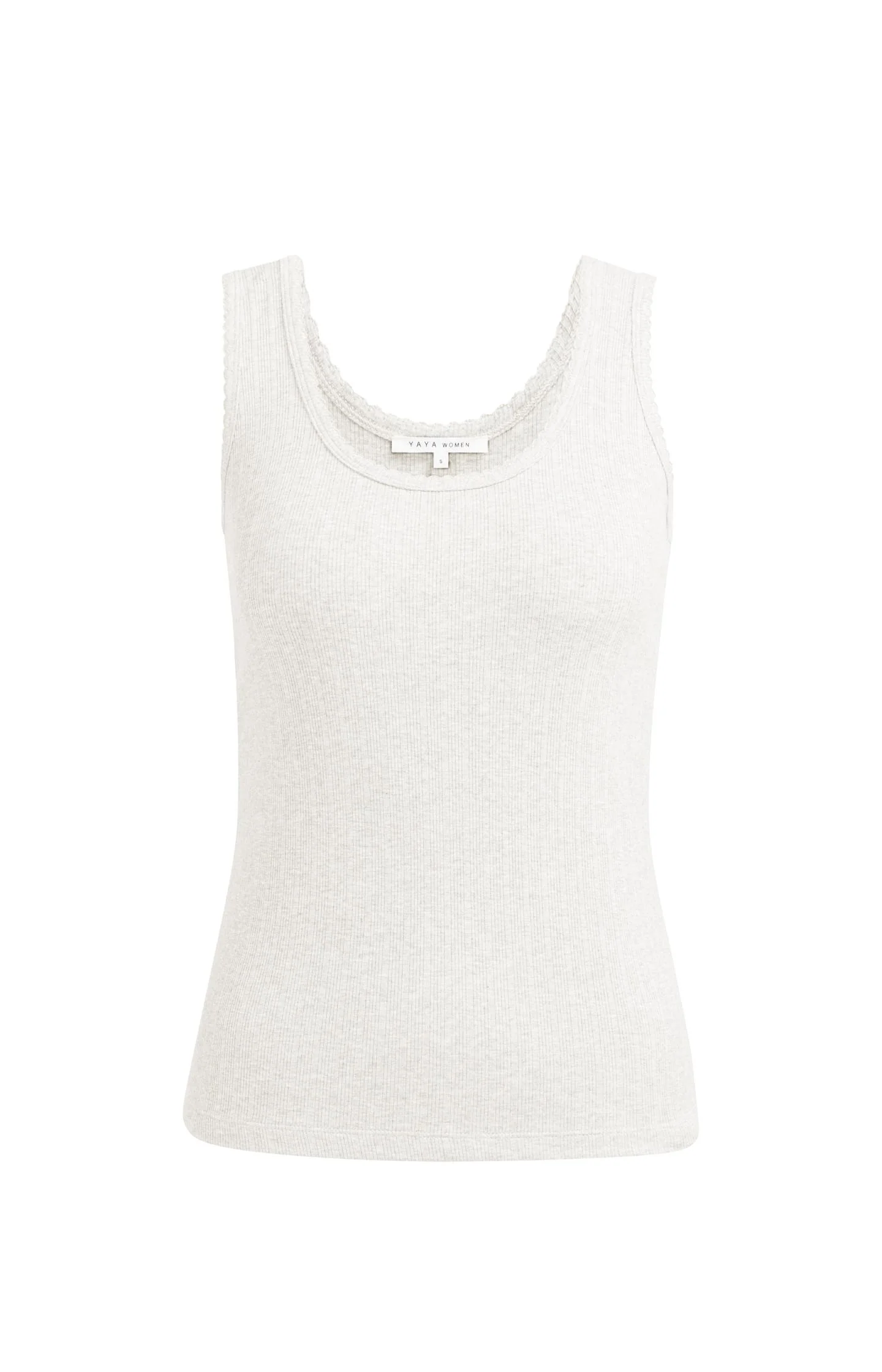 Ribbed singlet with delicate scalloped edge