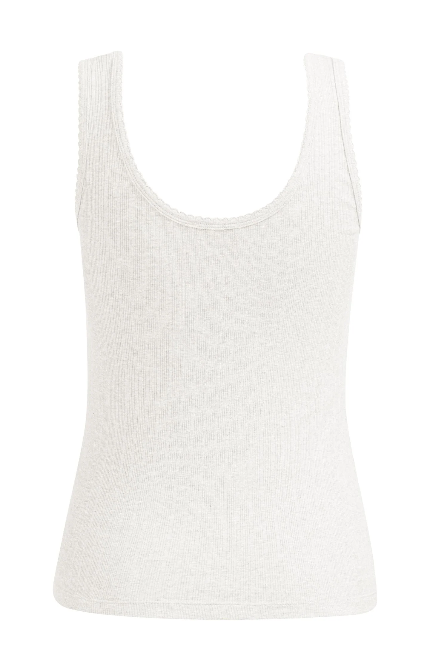 Ribbed singlet with delicate scalloped edge - Image 2