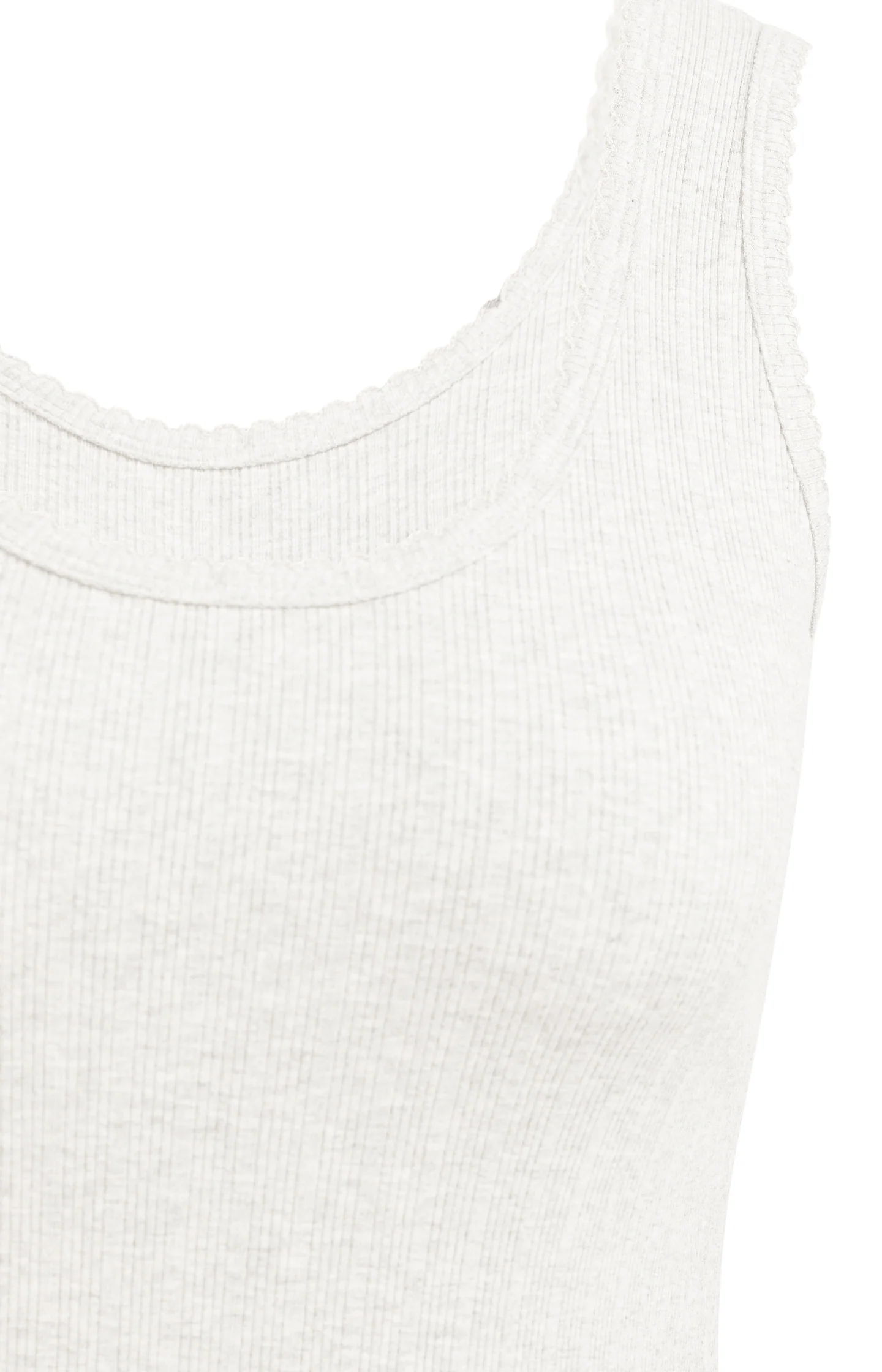 Ribbed singlet with delicate scalloped edge - Image 3