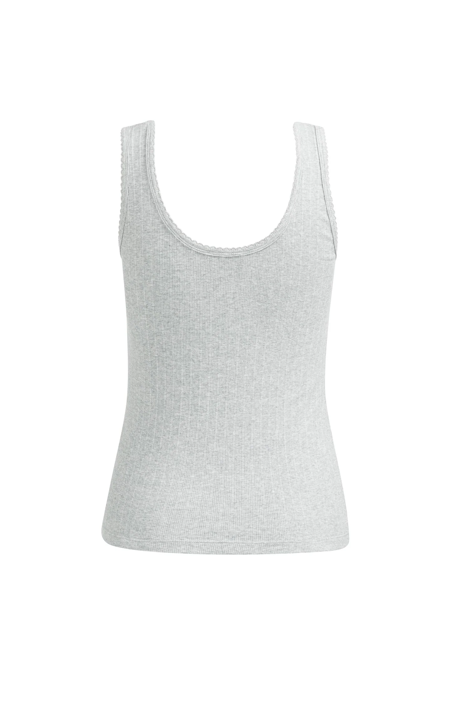 Ribbed singlet with delicate scalloped edge - Image 5