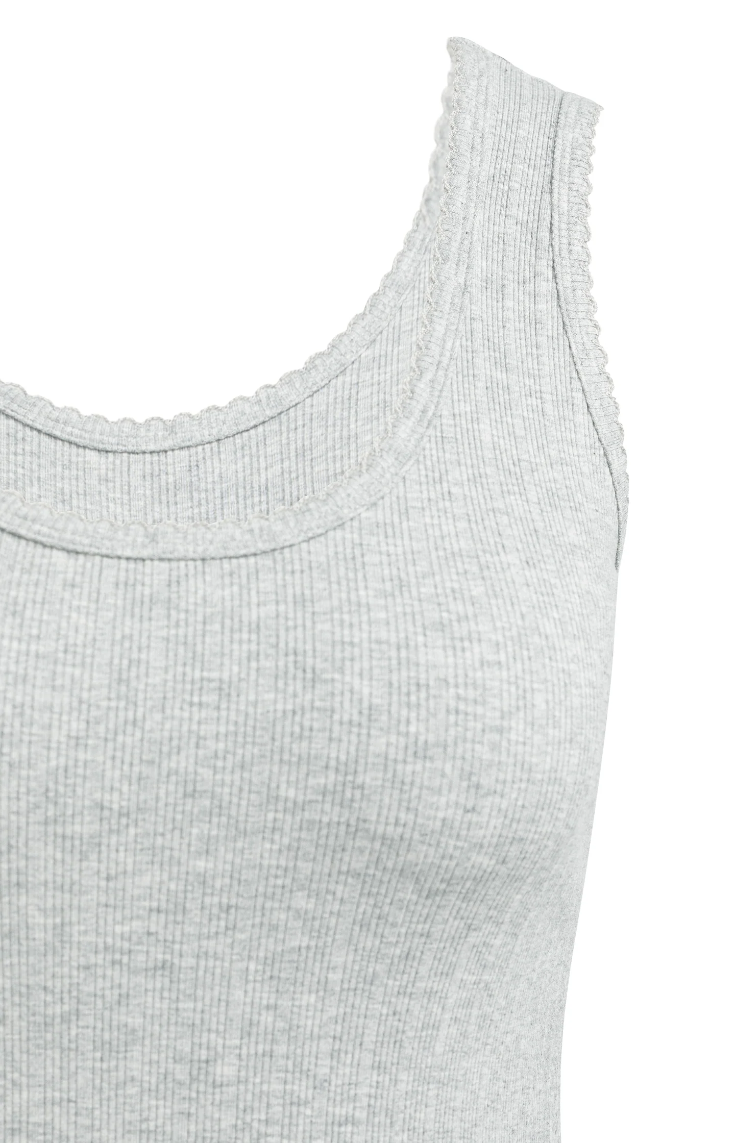 Ribbed singlet with delicate scalloped edge - Image 6