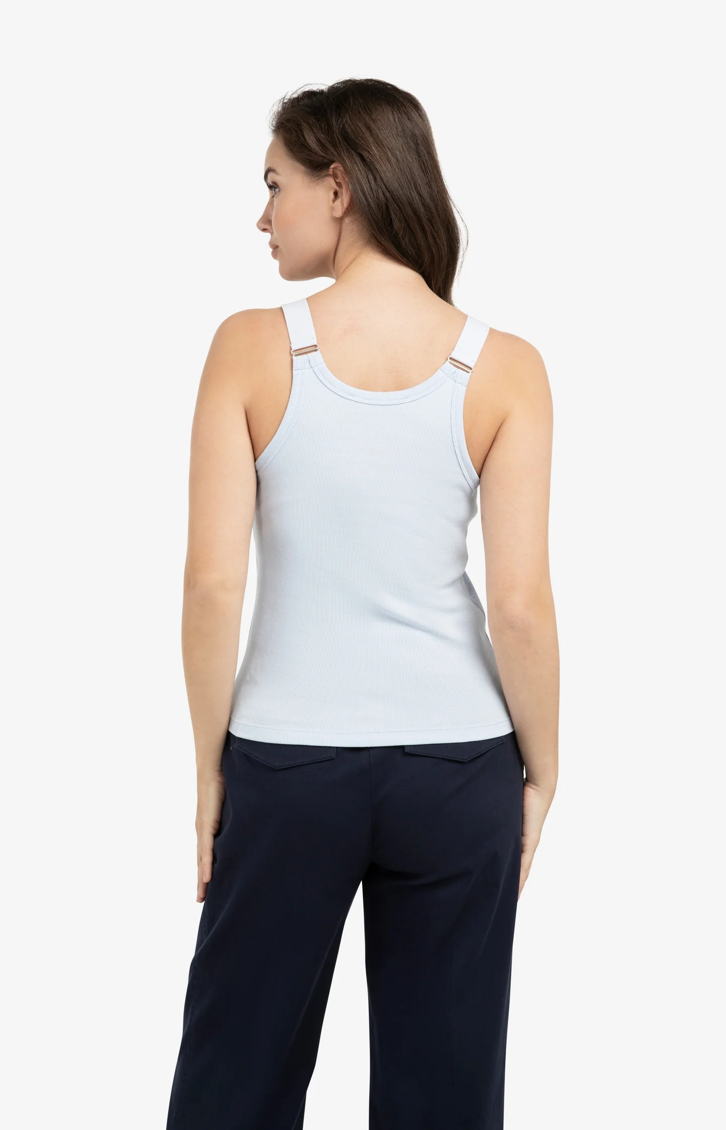 Ribbed singlet with ring details on the shoulder straps - Image 3