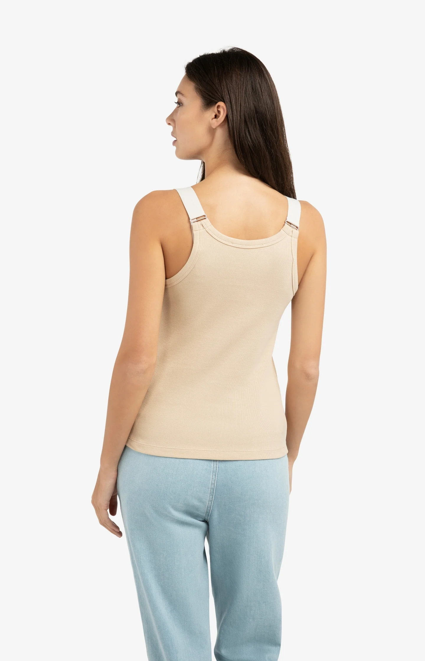 Ribbed singlet with ring details on the shoulder straps - Image 3