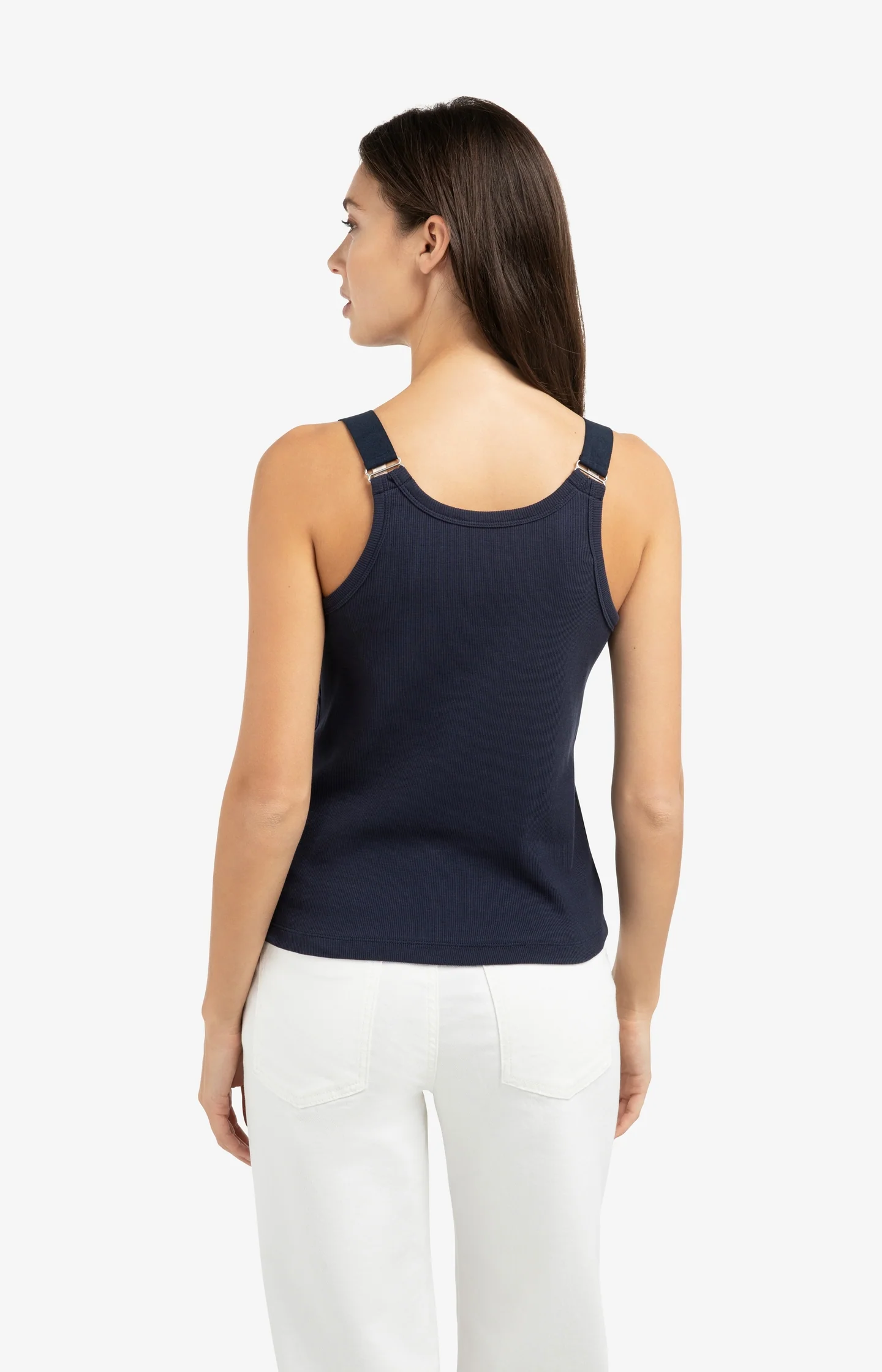 Ribbed singlet with ring details on the shoulder straps - Image 3