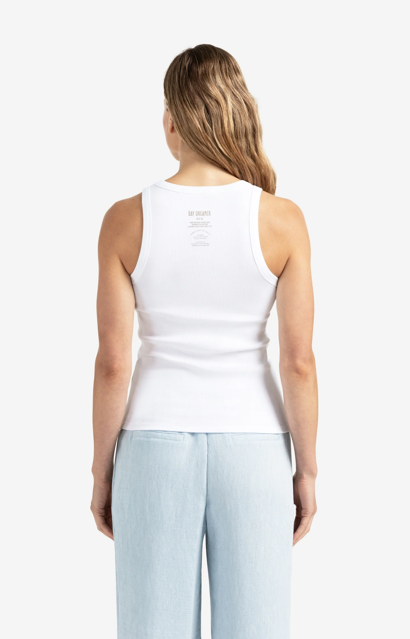 Ribbed singlet with round neck and back print - Image 5