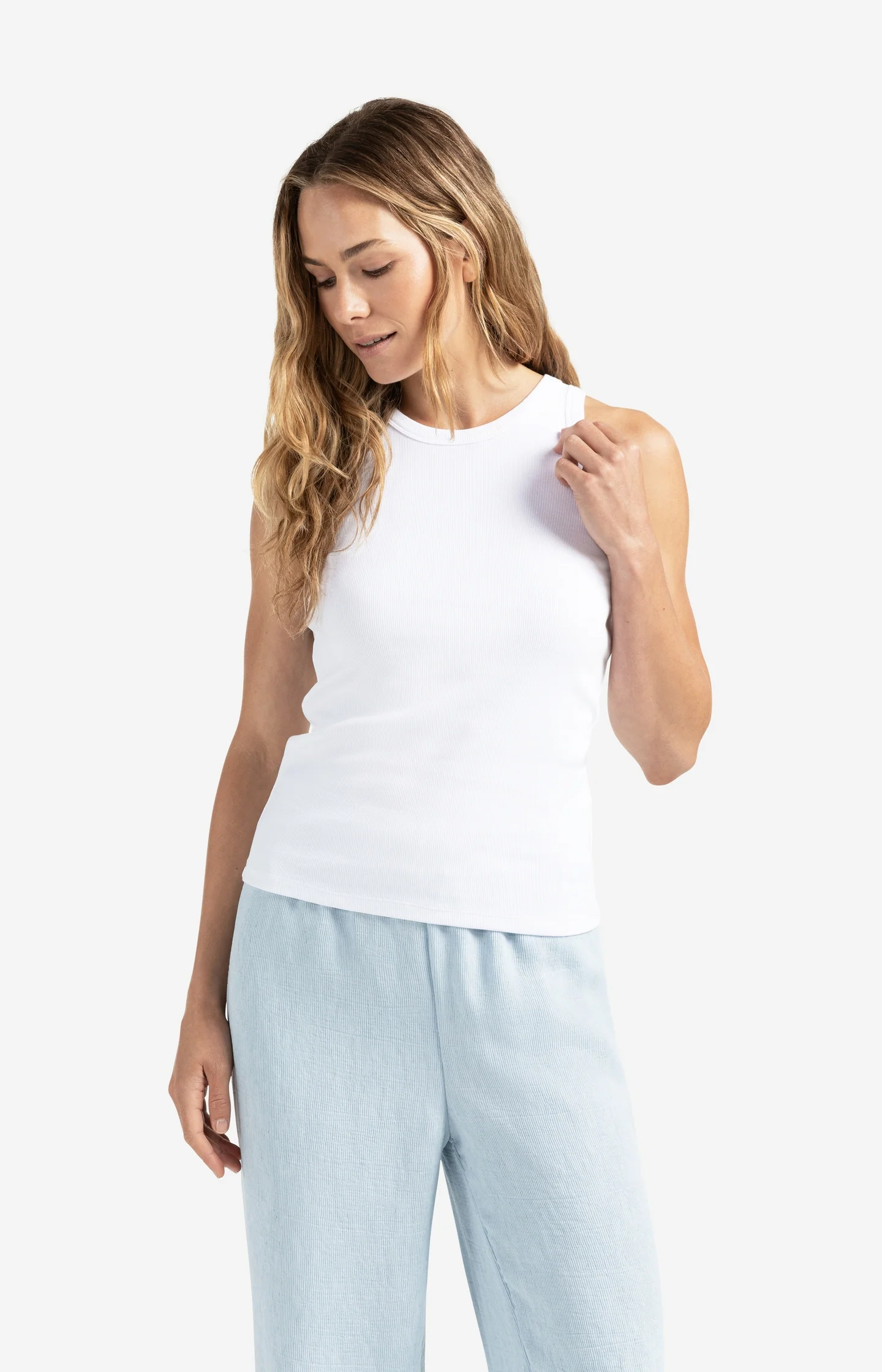 Ribbed singlet with round neck and back print - Image 6