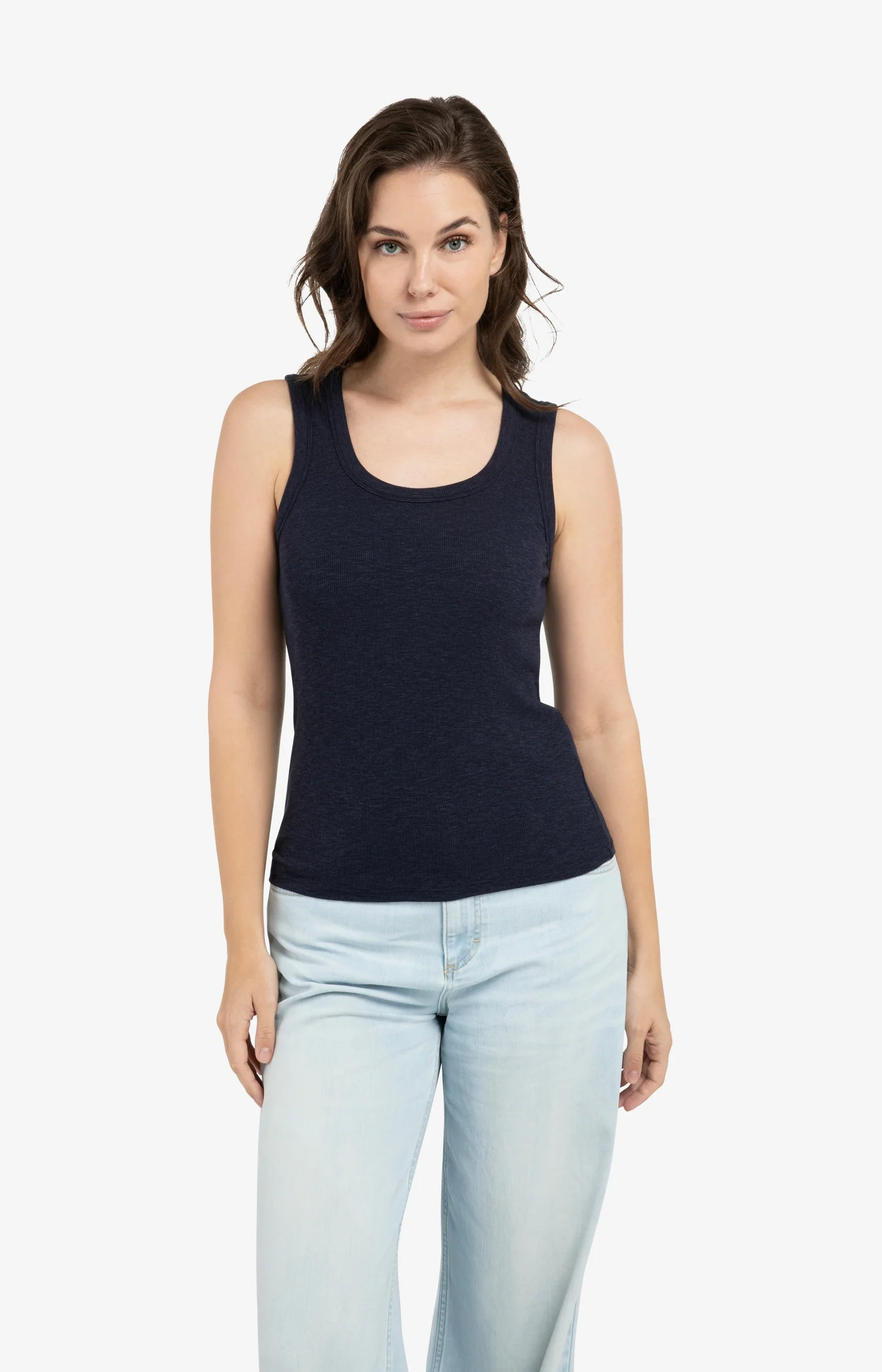Ribbed singlet with round neckline - Image 3