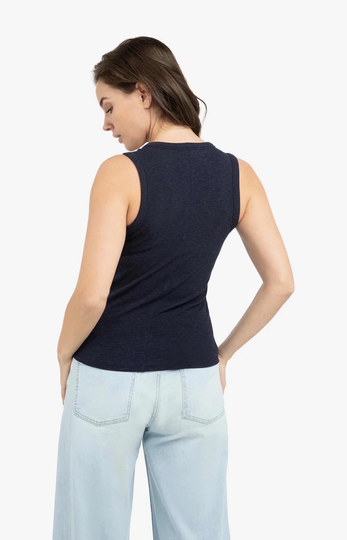 Ribbed singlet with round neckline - Image 4