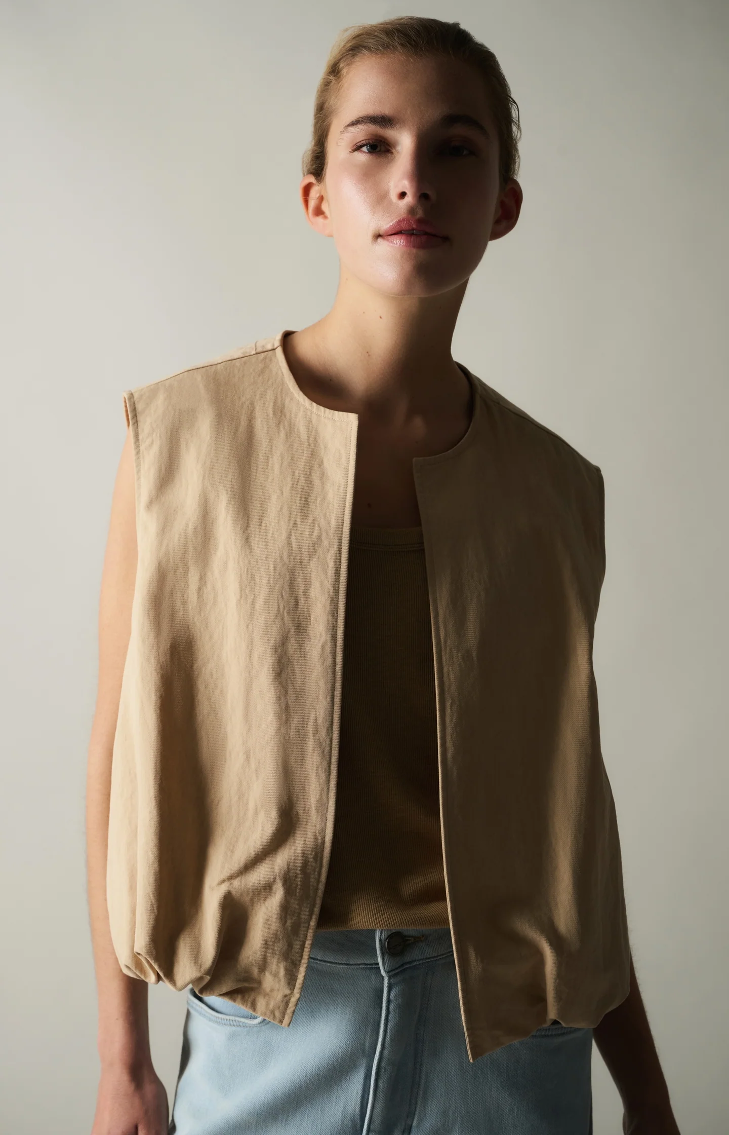 Ribbed singlet with round neckline - Image 5