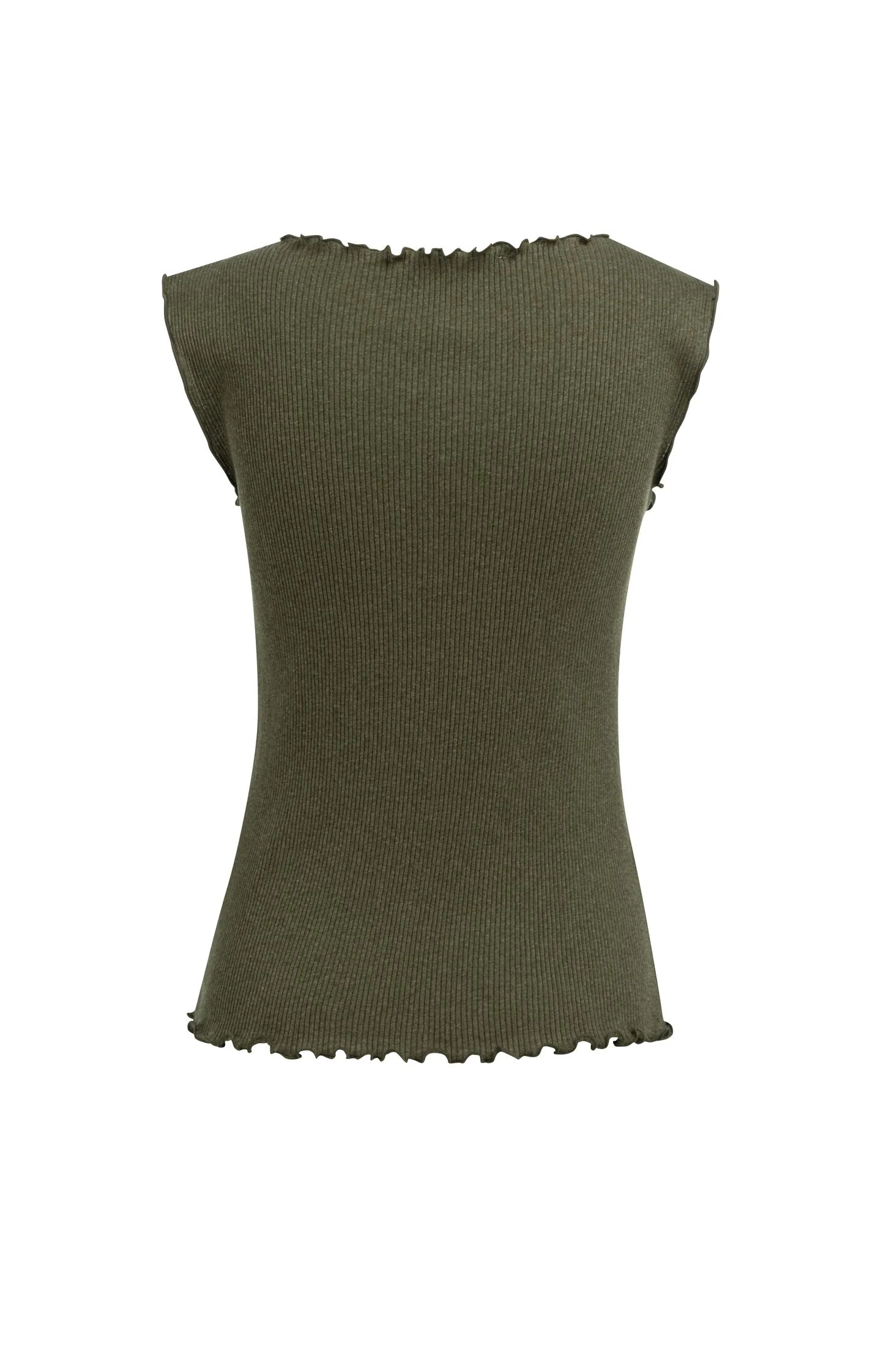 Ribbed sleeveless top with ruffled edges - Image 8