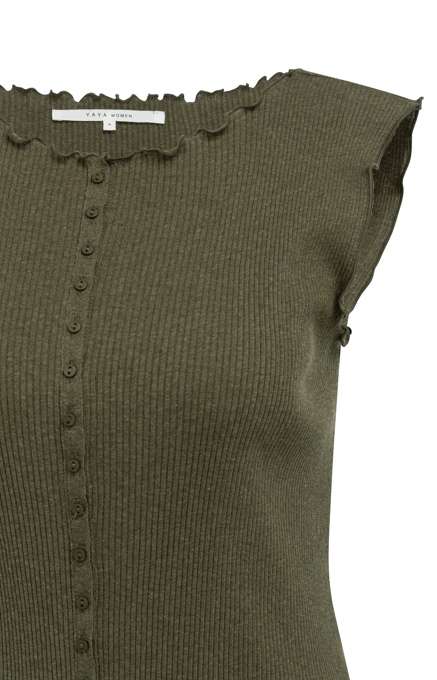 Ribbed sleeveless top with ruffled edges - Image 9