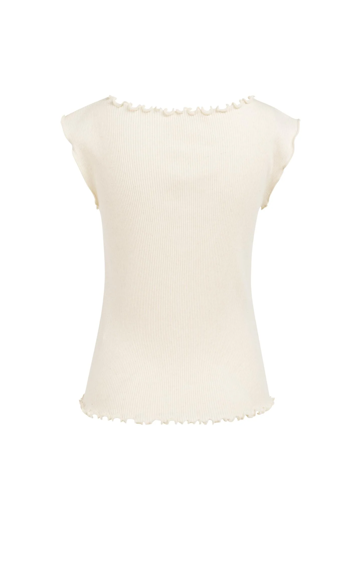 Ribbed sleeveless top with ruffled edges - Image 6