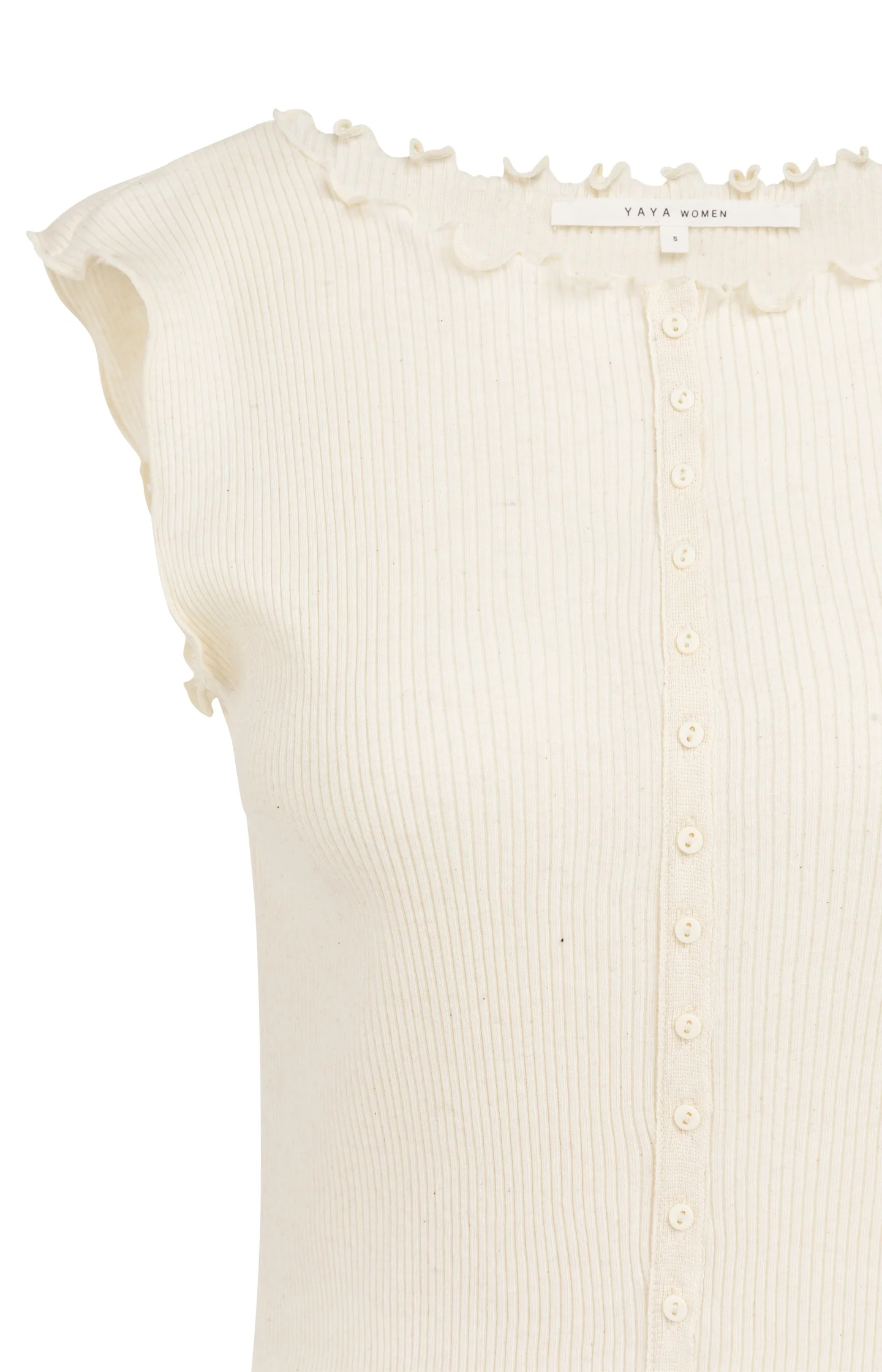 Ribbed sleeveless top with ruffled edges - Image 7