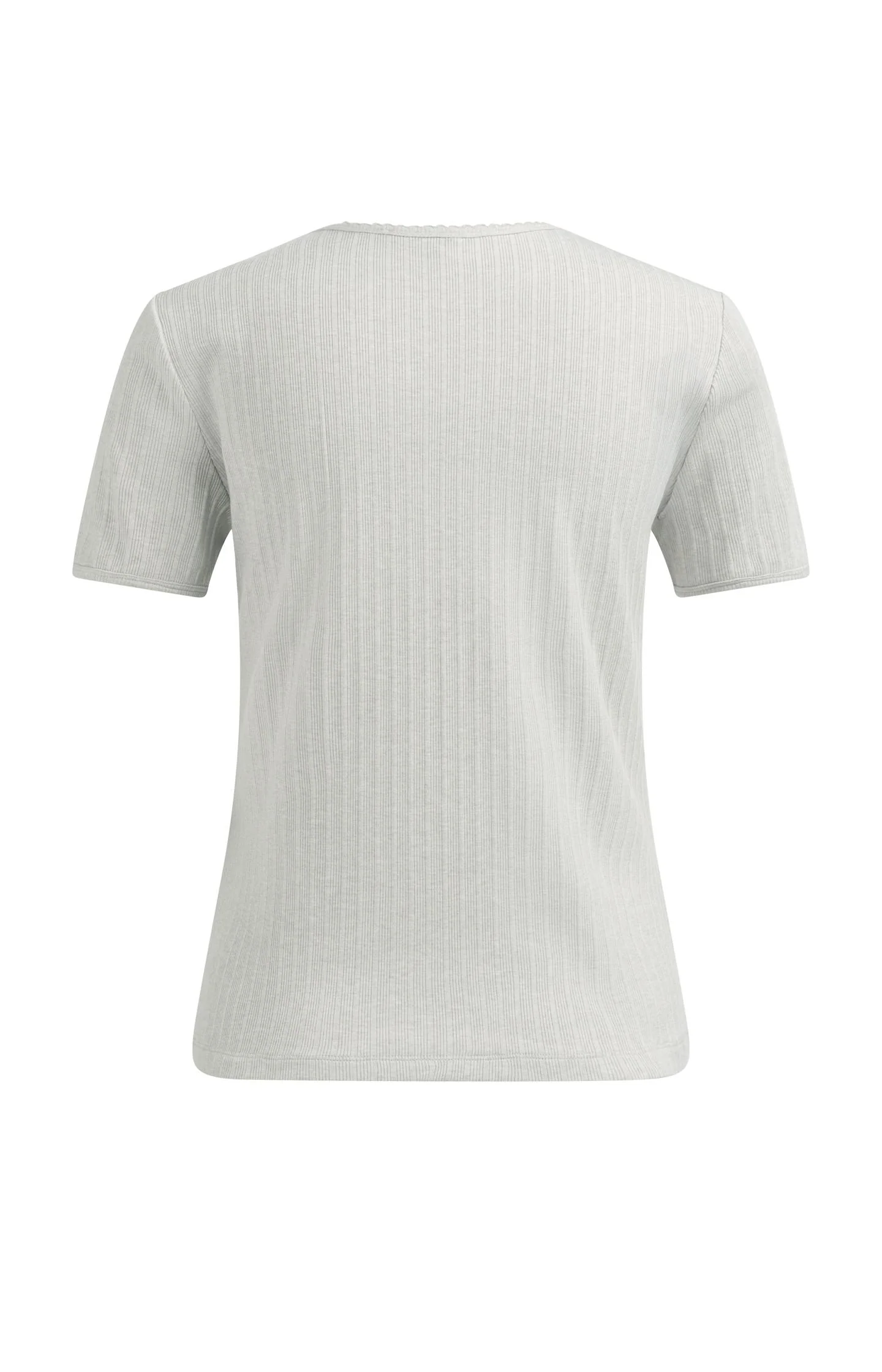 Ribbed T-shirt with subtle neckline detail - Image 5