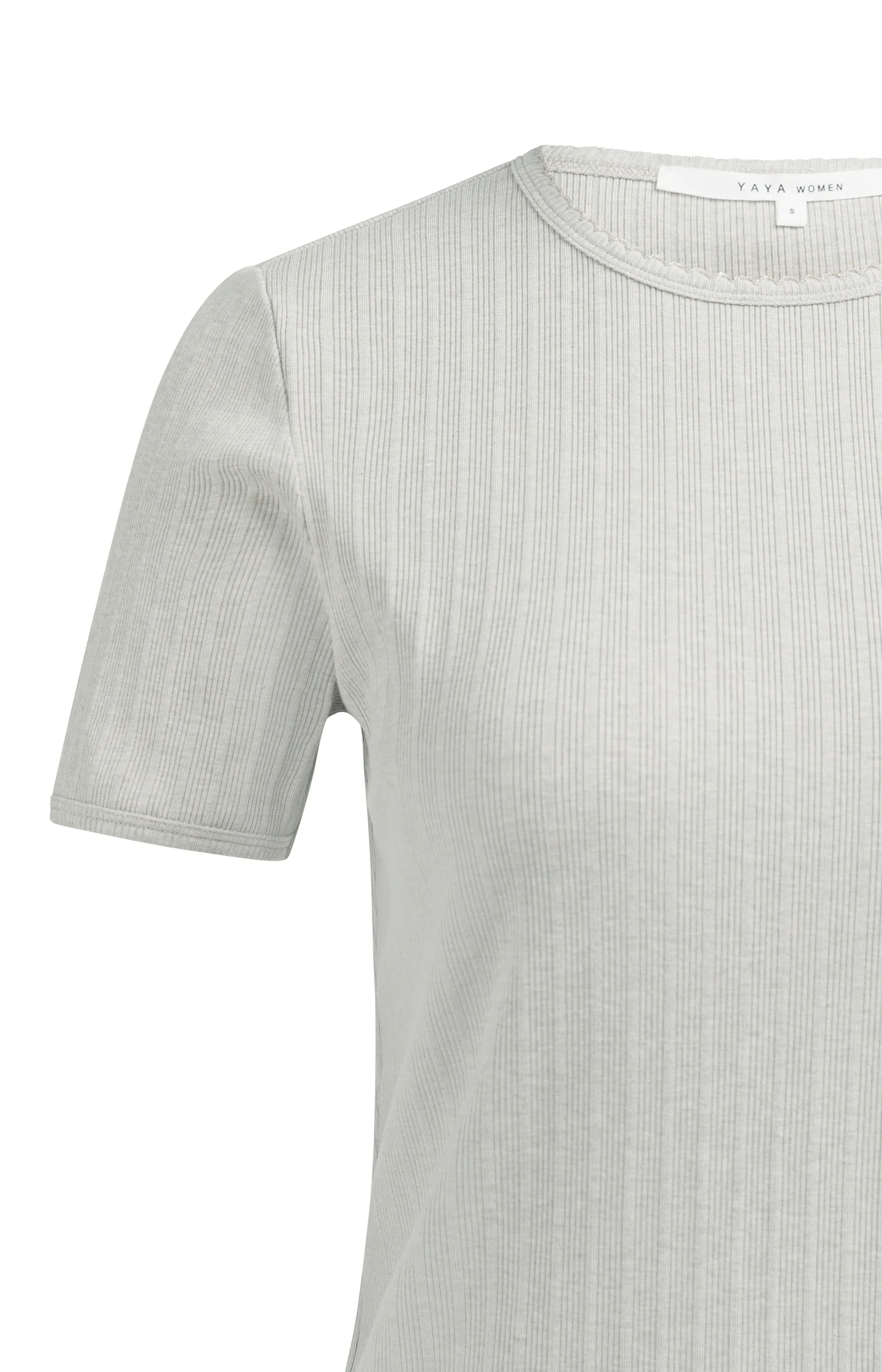 Ribbed T-shirt with subtle neckline detail - Image 6