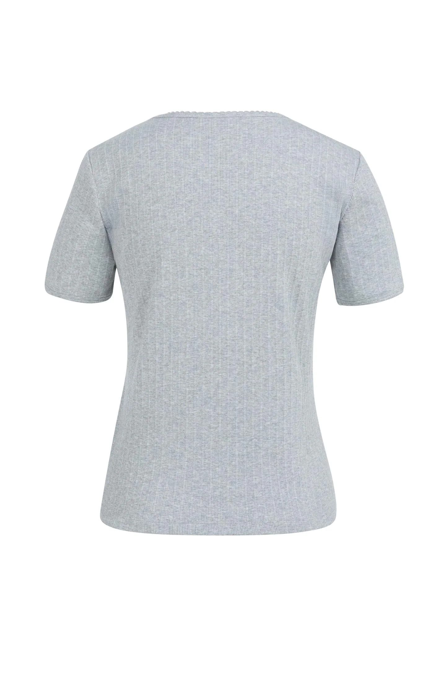 Ribbed T-shirt with subtle neckline detail - Image 5