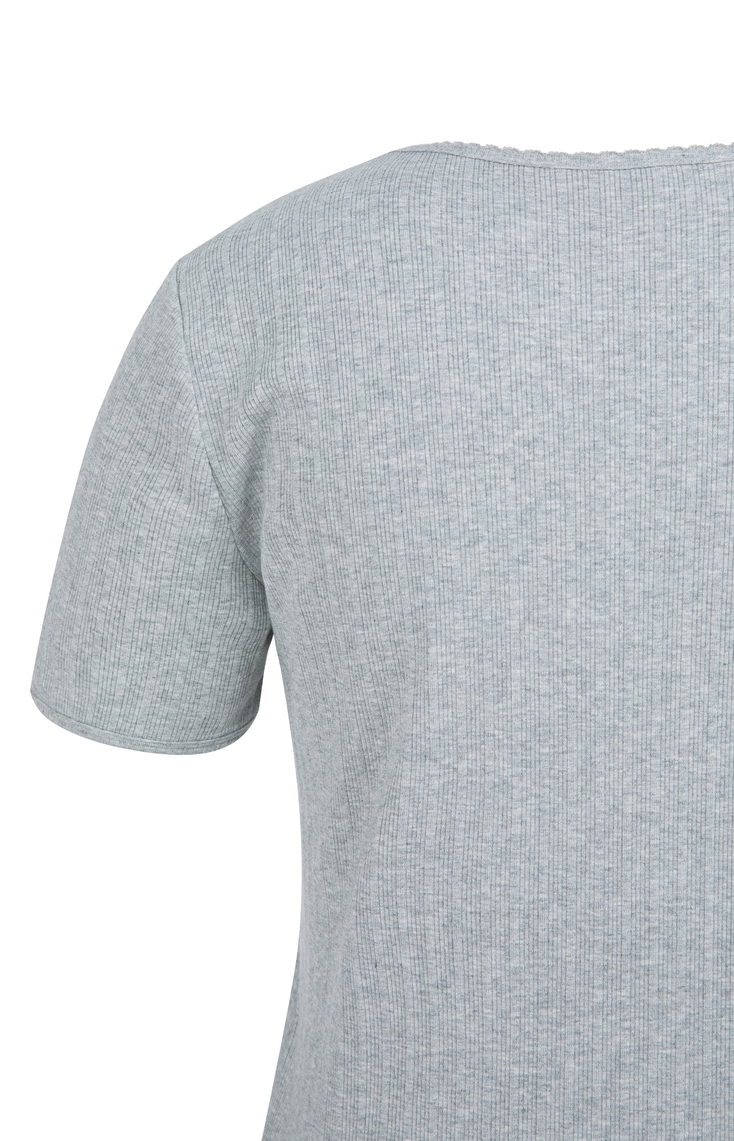 Ribbed T-shirt with subtle neckline detail - Image 6