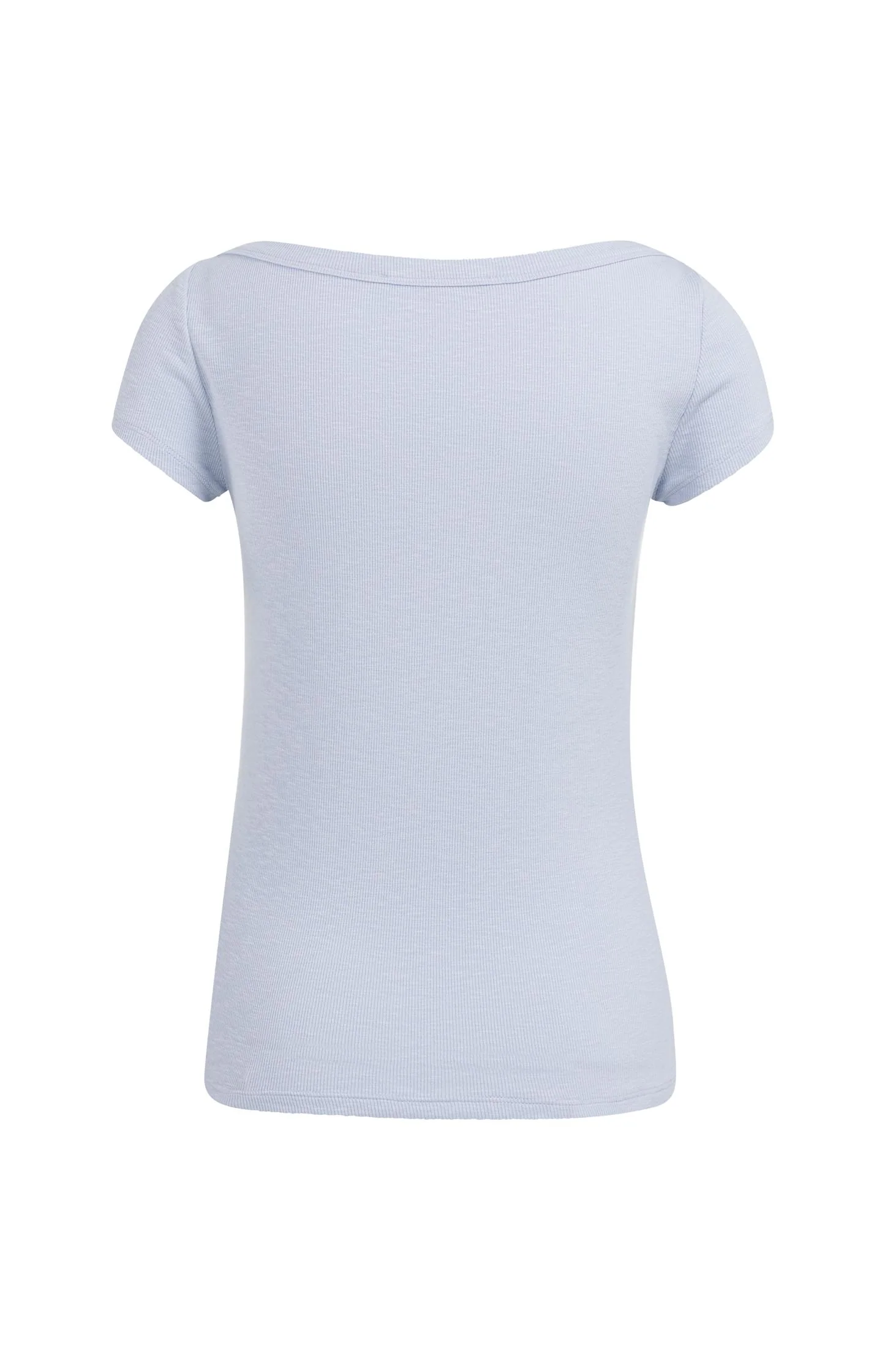 Ribbed top with boatneck and short sleeves - Image 7