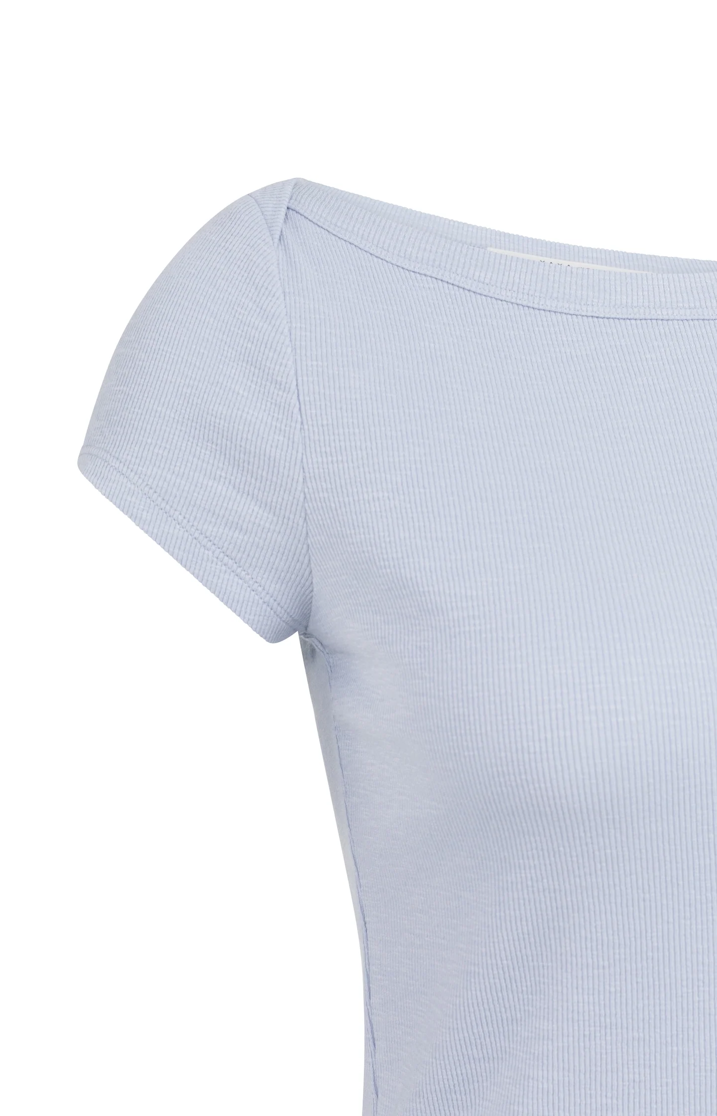 Ribbed top with boatneck and short sleeves - Image 8