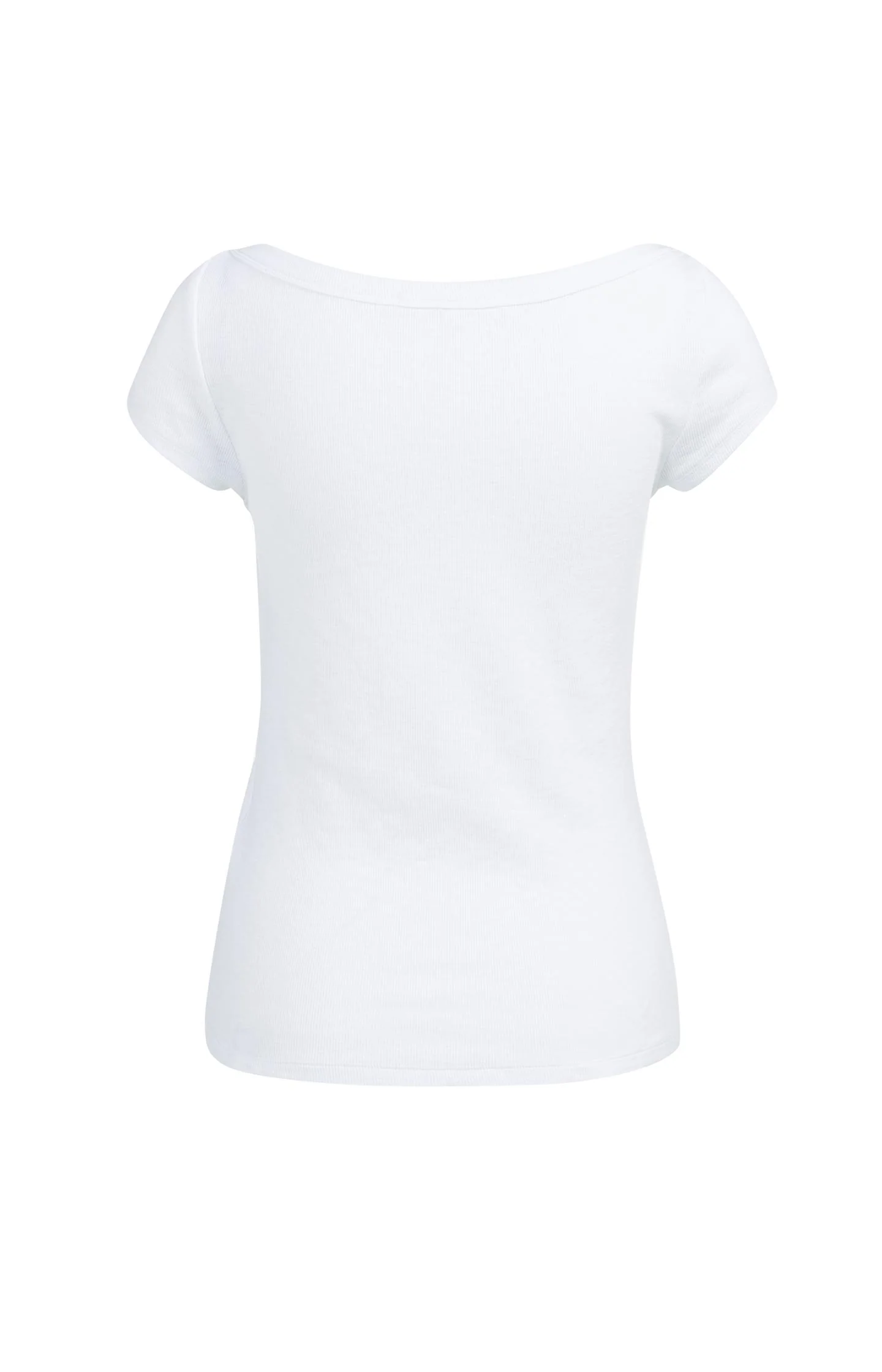 Ribbed top with boatneck and short sleeves - Image 5