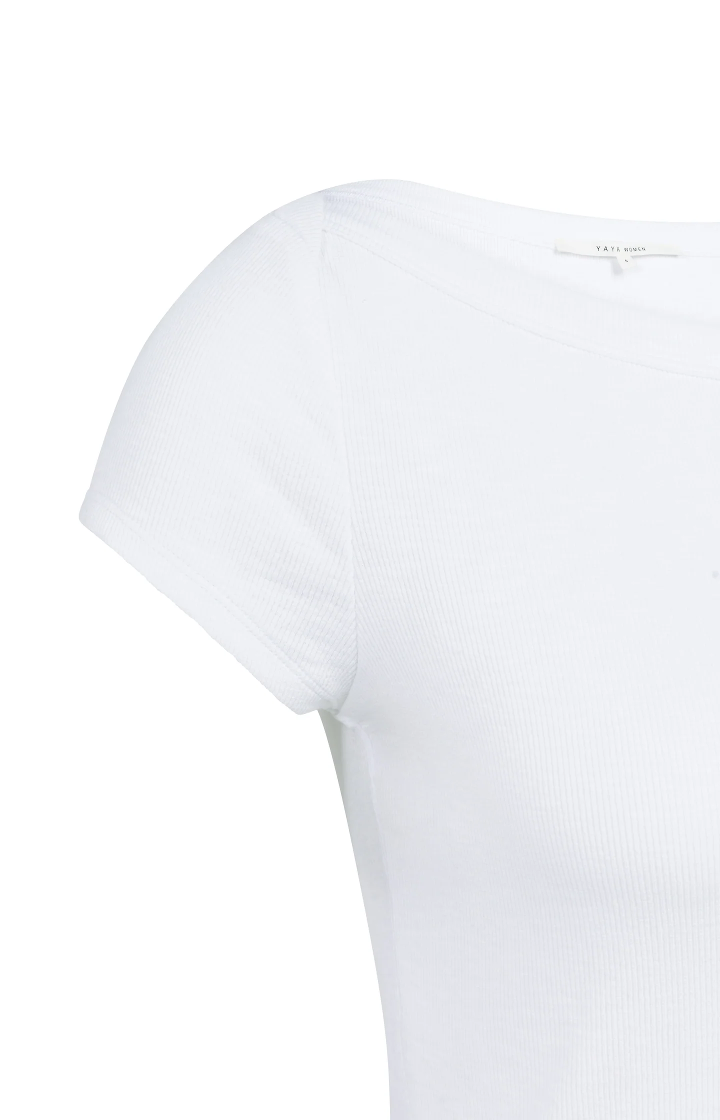 Ribbed top with boatneck and short sleeves - Image 6