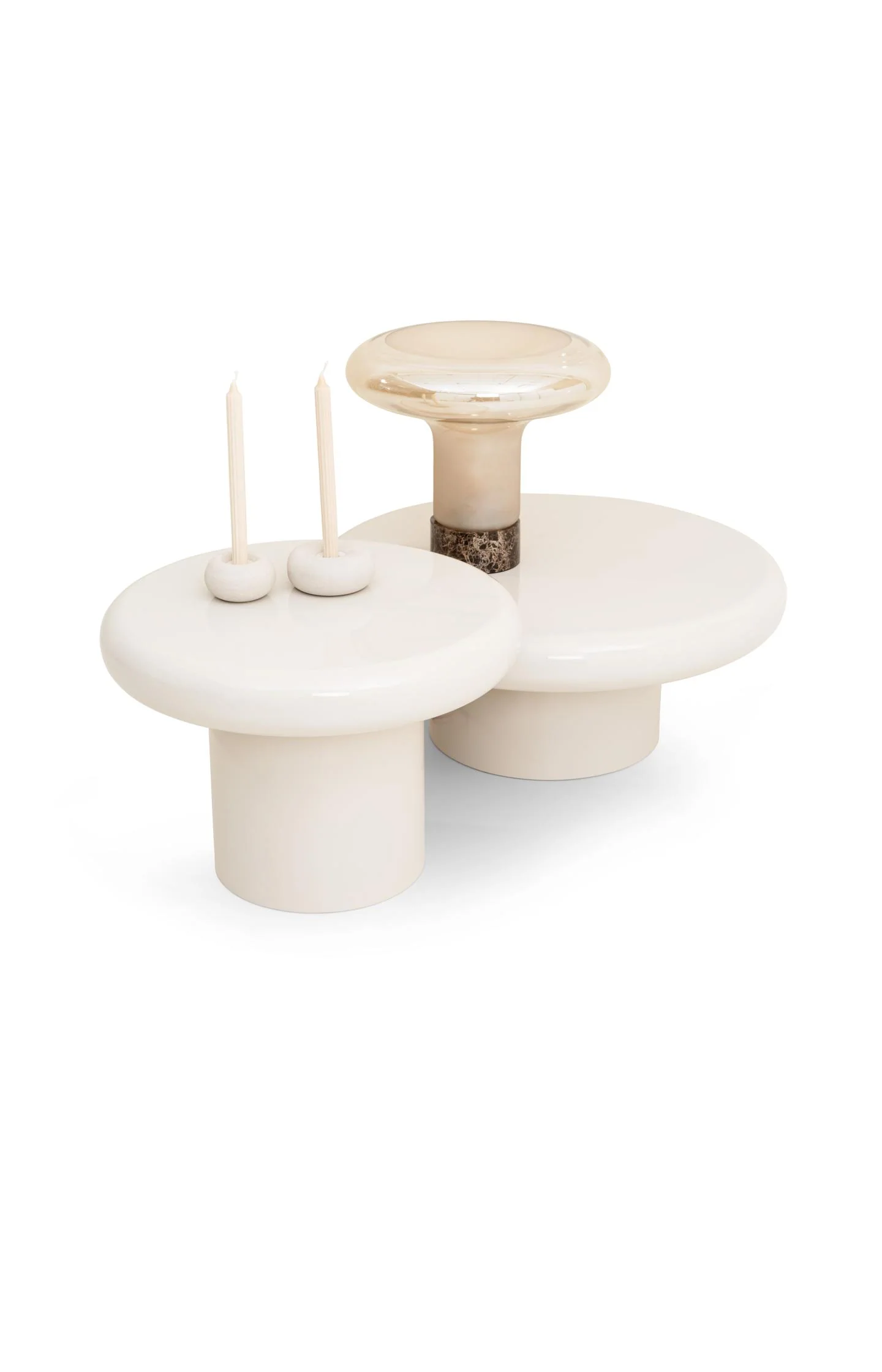 Round coffee table with glossy finish - large - Image 6