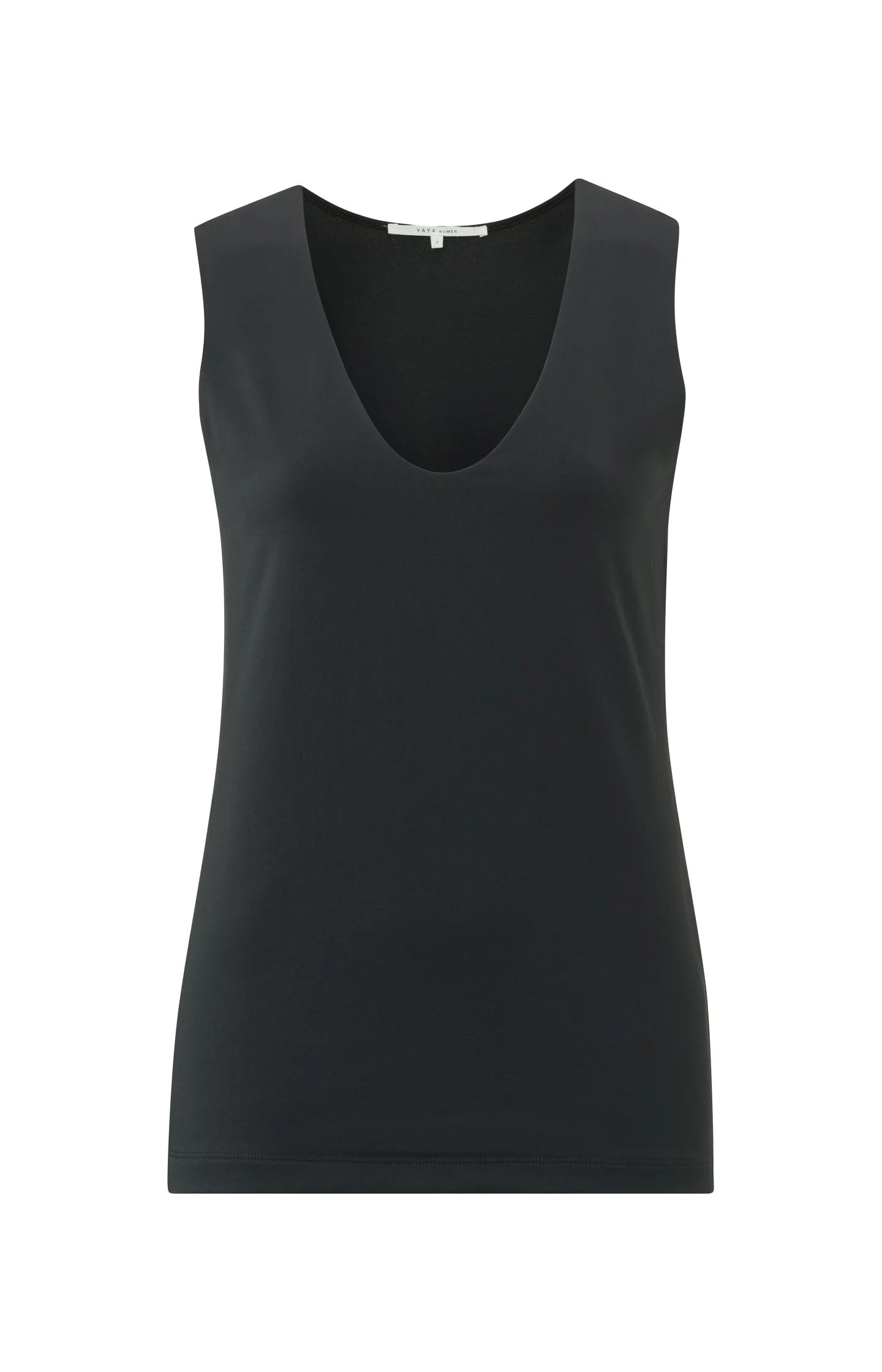 Basic singlet with round V-neck and wide shoulder straps - Image 4